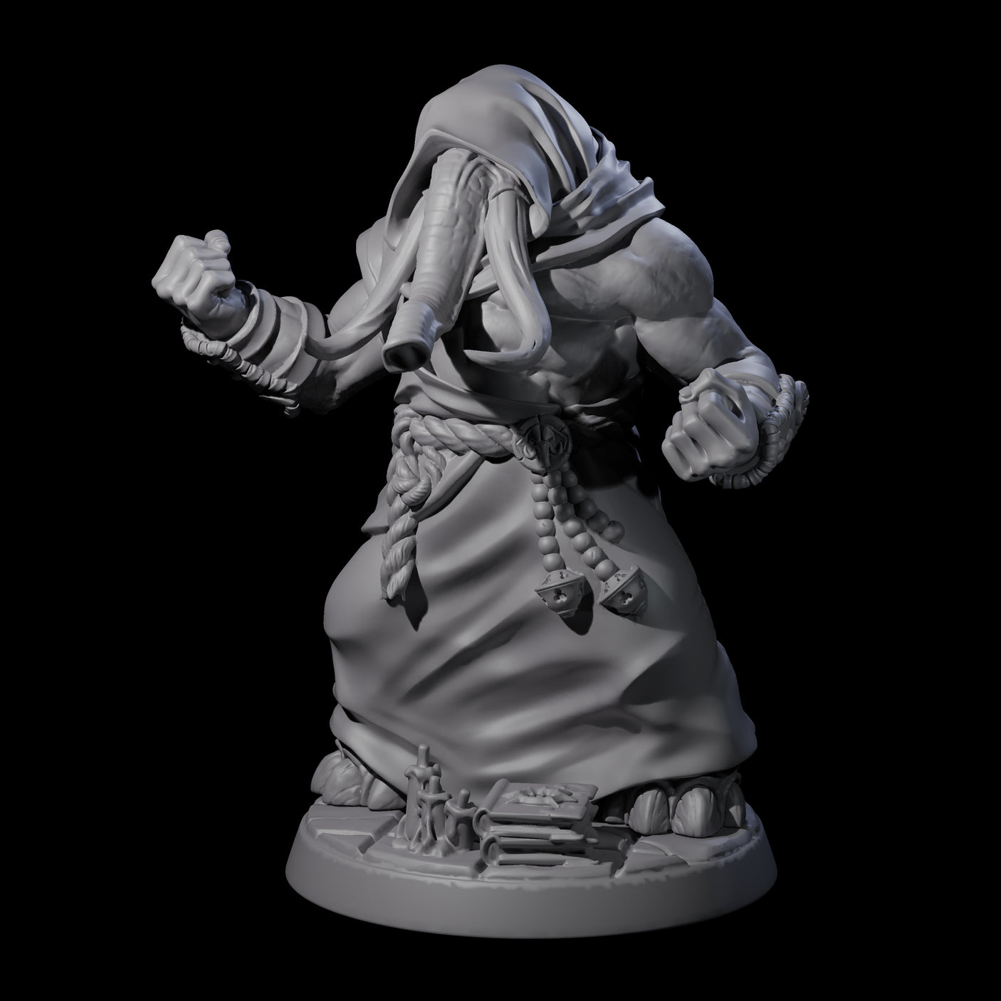 Striking Loxodon Monk B Miniature for Dungeons and Dragons, Pathfinder or other TTRPGs