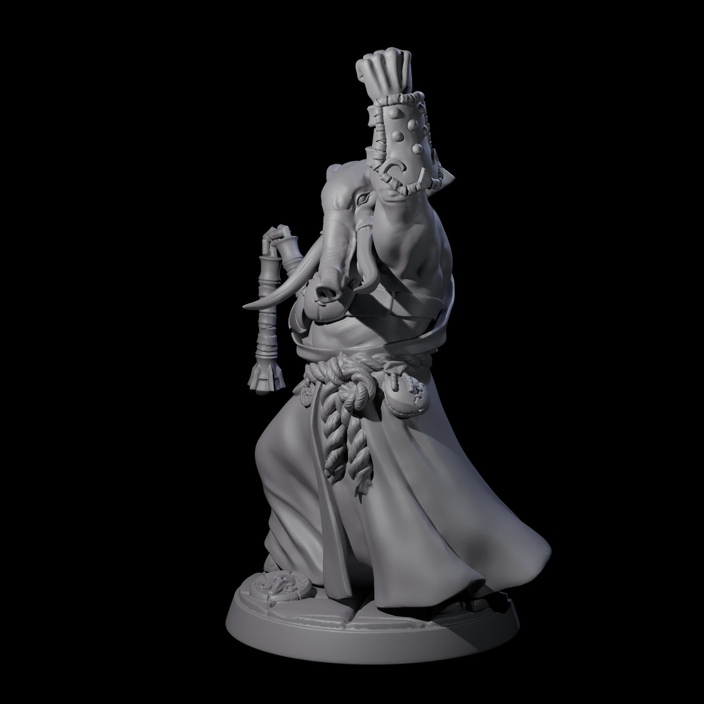 Striking Loxodon Monk C Miniature for Dungeons and Dragons, Pathfinder or other TTRPGs
