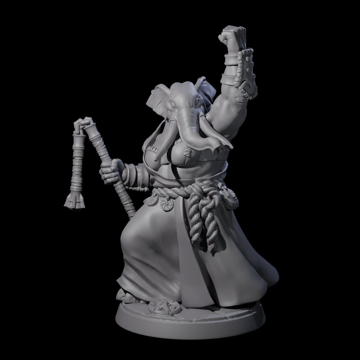 Striking Loxodon Monk C Miniature for Dungeons and Dragons, Pathfinder or other TTRPGs