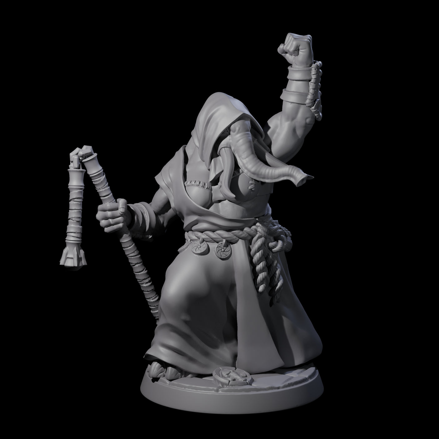 Striking Loxodon Monk C Miniature for Dungeons and Dragons, Pathfinder or other TTRPGs