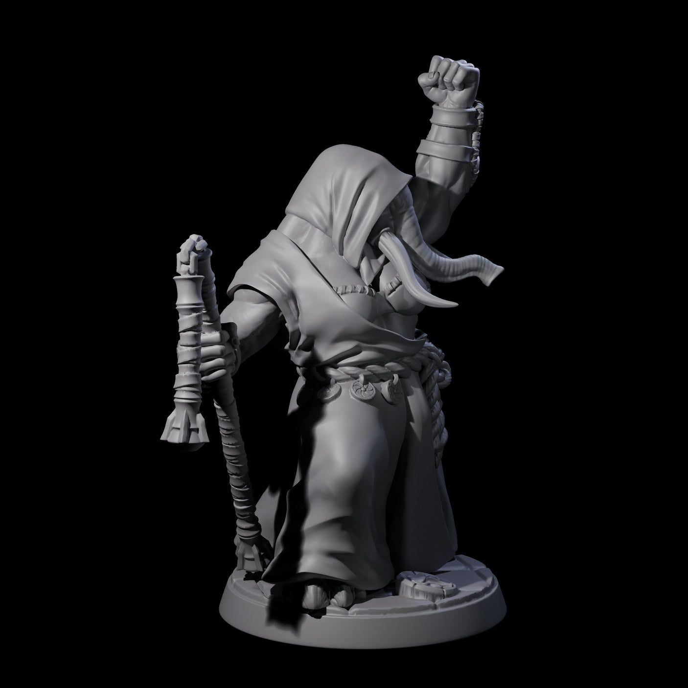 Striking Loxodon Monk C Miniature for Dungeons and Dragons, Pathfinder or other TTRPGs