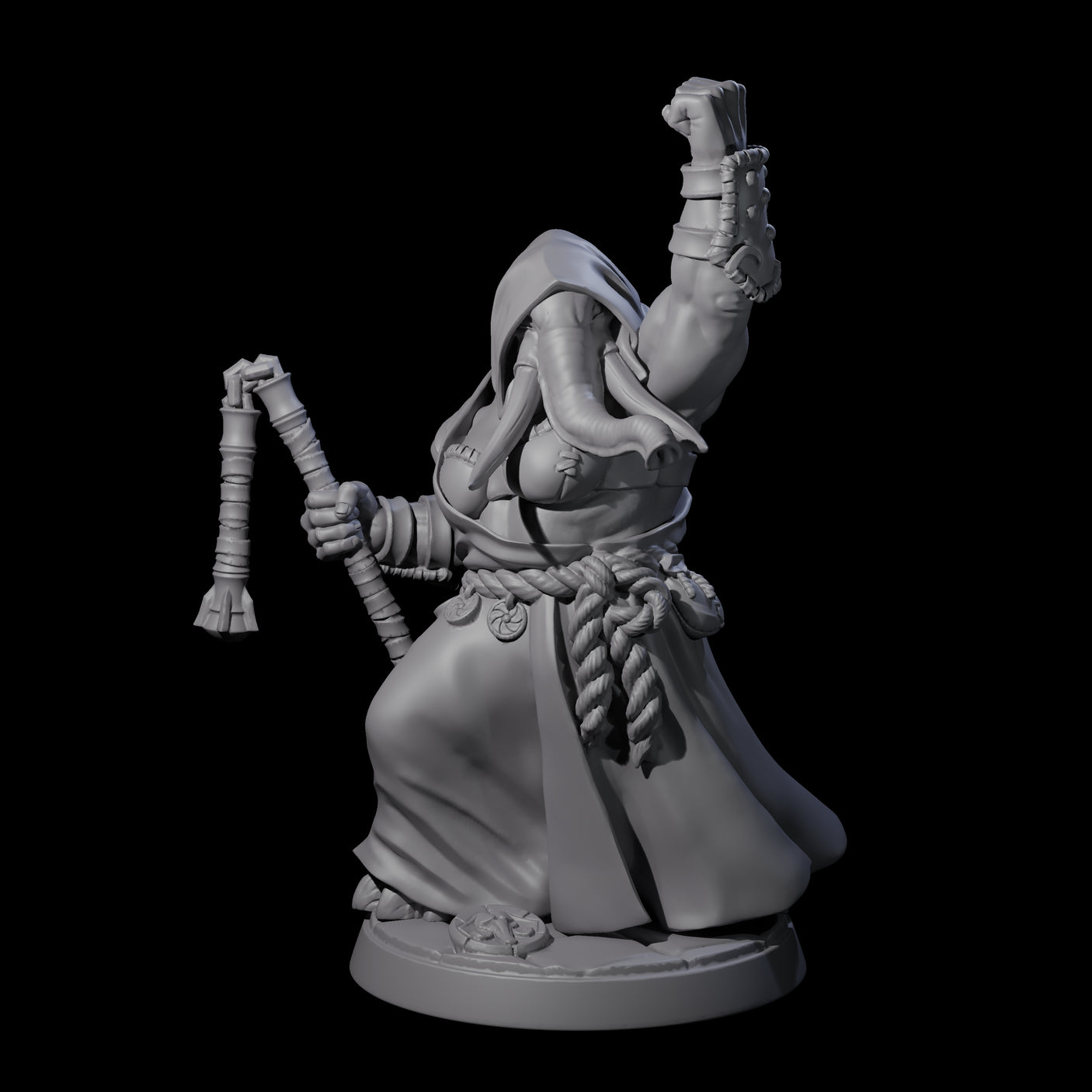 Striking Loxodon Monk C Miniature for Dungeons and Dragons, Pathfinder or other TTRPGs