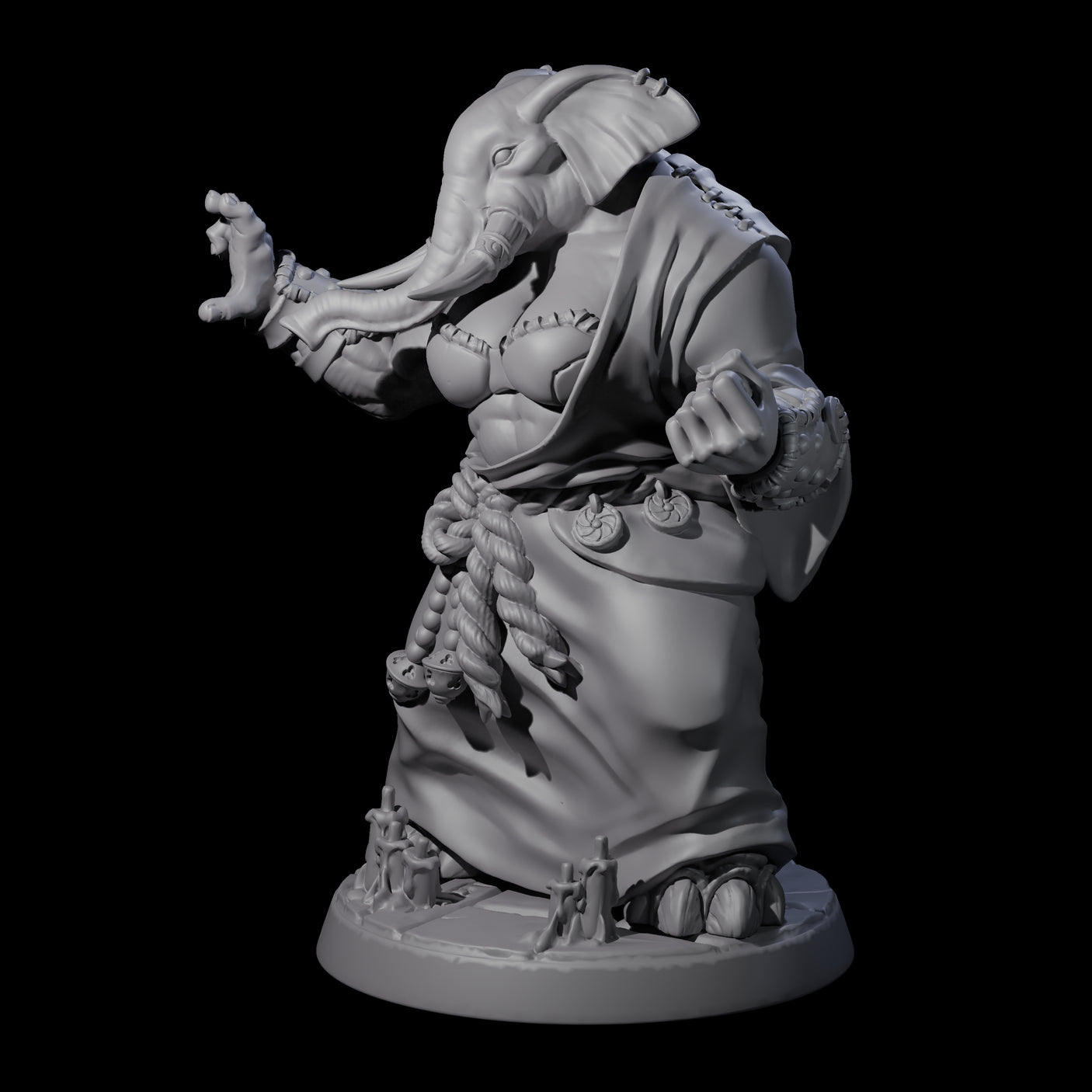 Striking Loxodon Monk D Miniature for Dungeons and Dragons, Pathfinder or other TTRPGs