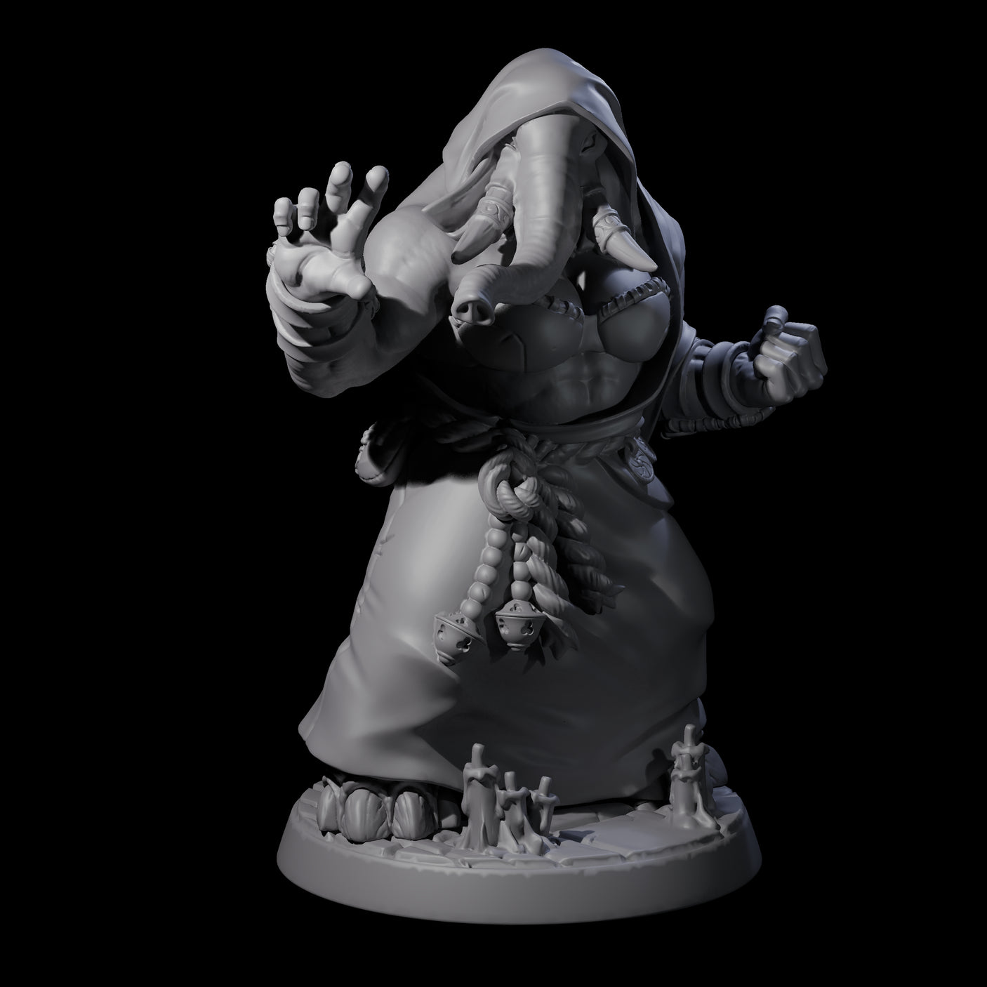 Striking Loxodon Monk D Miniature for Dungeons and Dragons, Pathfinder or other TTRPGs