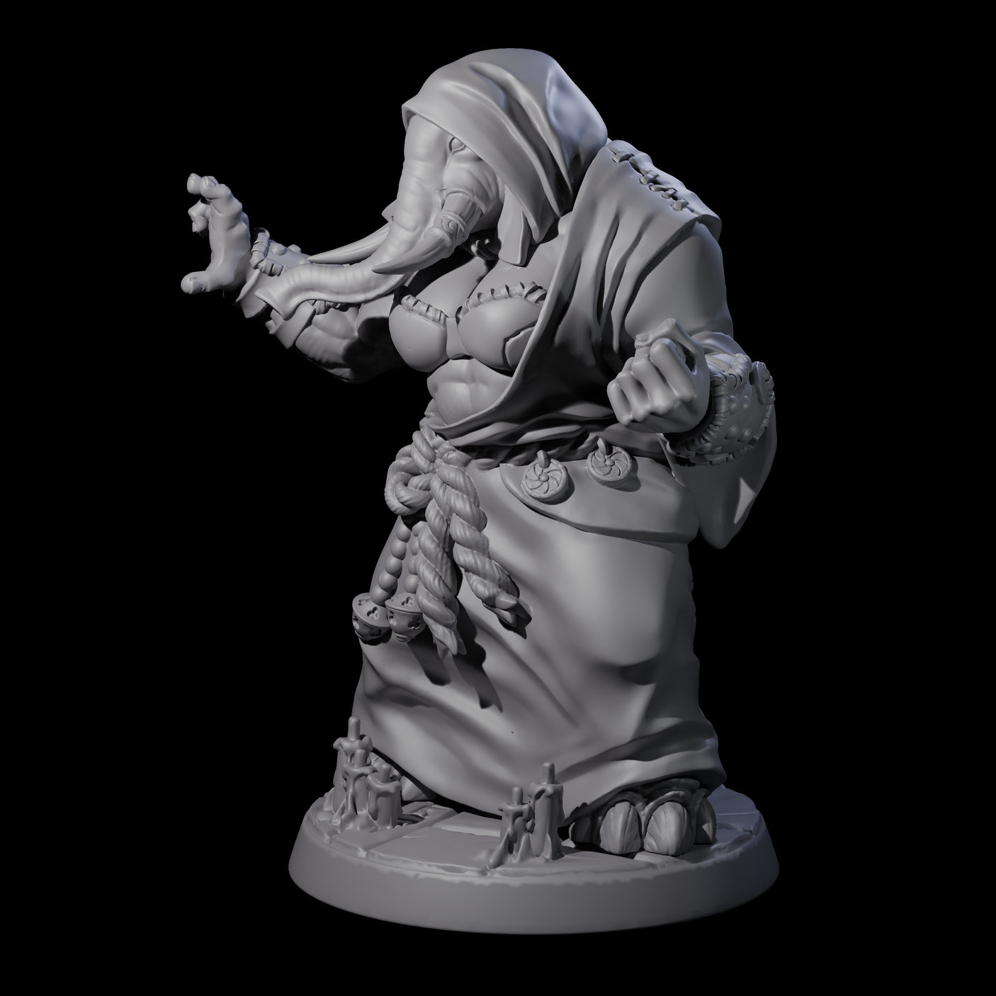 Striking Loxodon Monk D Miniature for Dungeons and Dragons, Pathfinder or other TTRPGs