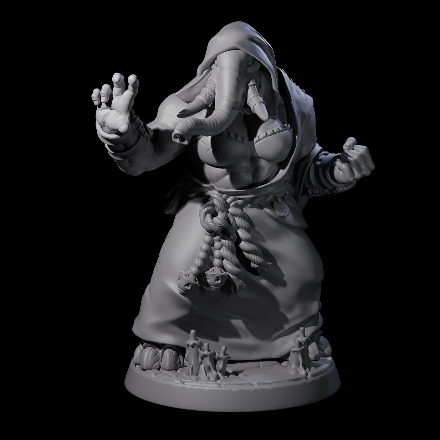 Striking Loxodon Monk D Miniature for Dungeons and Dragons, Pathfinder or other TTRPGs