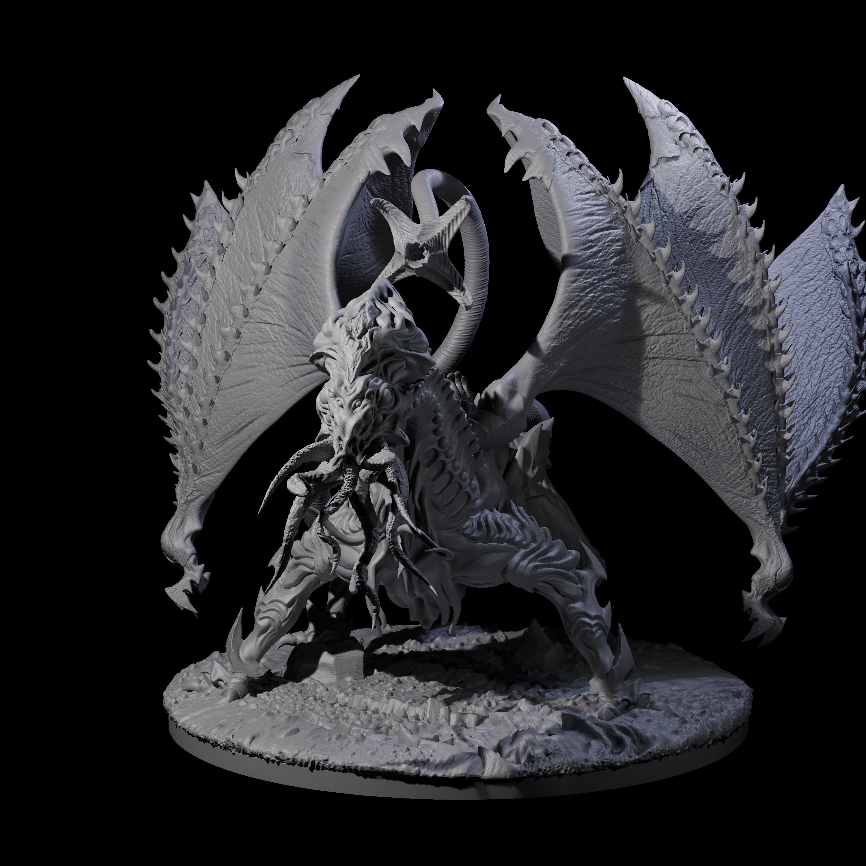Striking Mind Flayer Dragon Miniature for Dungeons and Dragons, Pathfinder or other TTRPGs