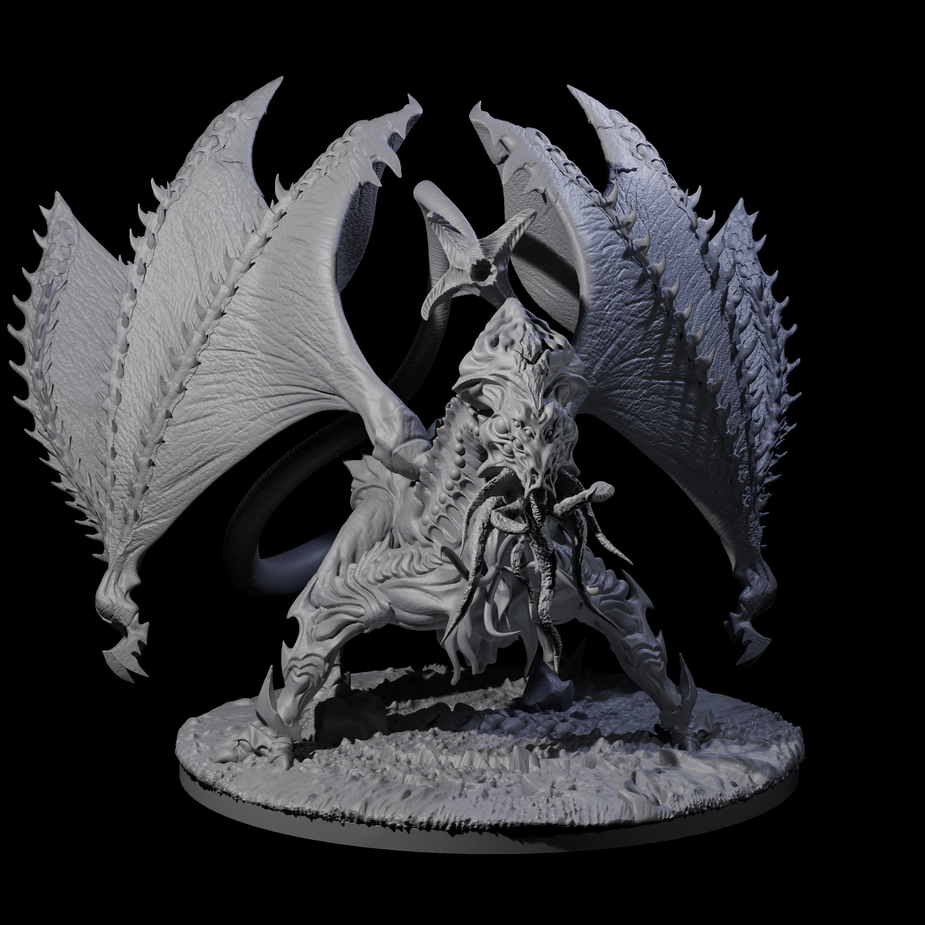 Striking Mind Flayer Dragon Miniature for Dungeons and Dragons, Pathfinder or other TTRPGs