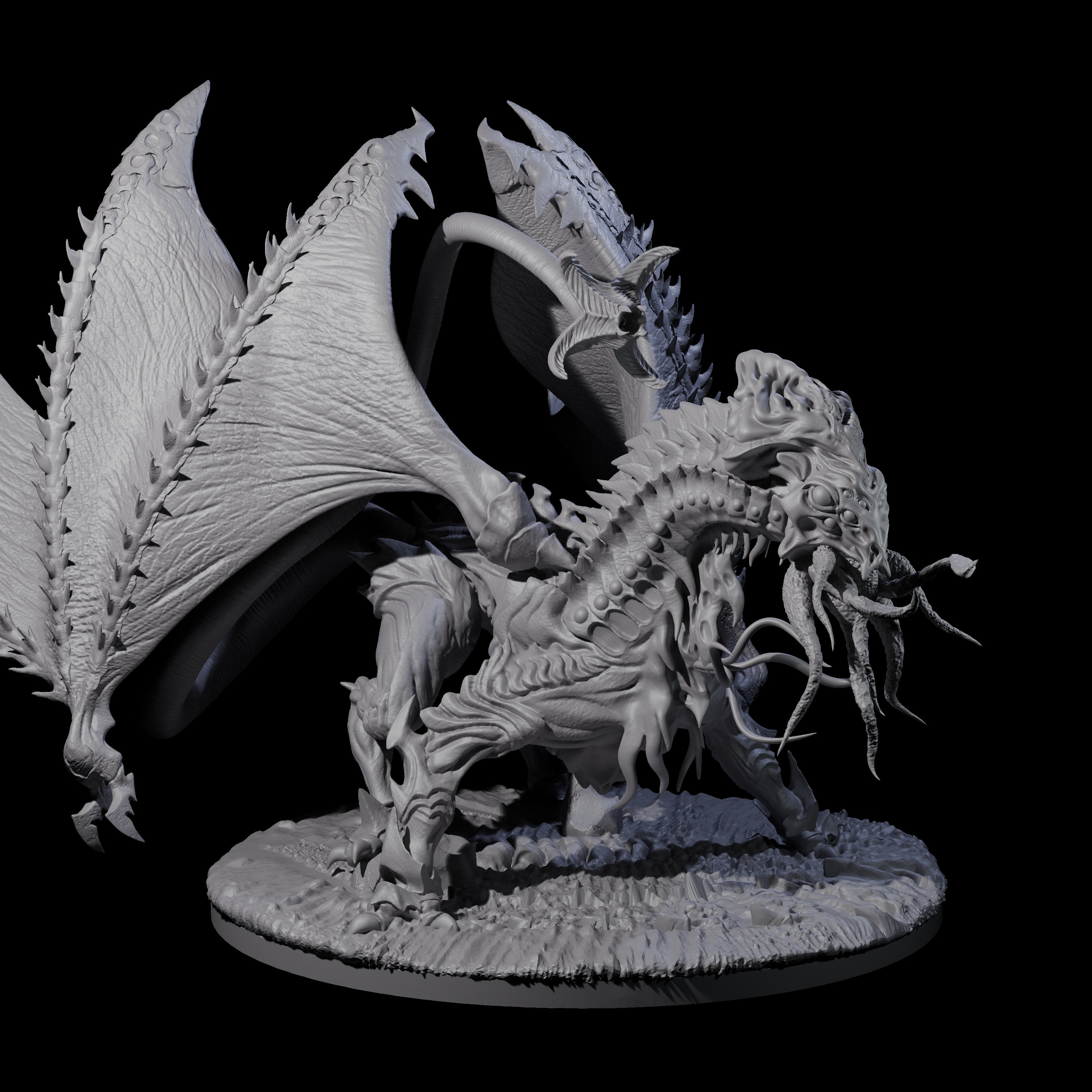 Striking Mind Flayer Dragon Miniature for Dungeons and Dragons, Pathfinder or other TTRPGs