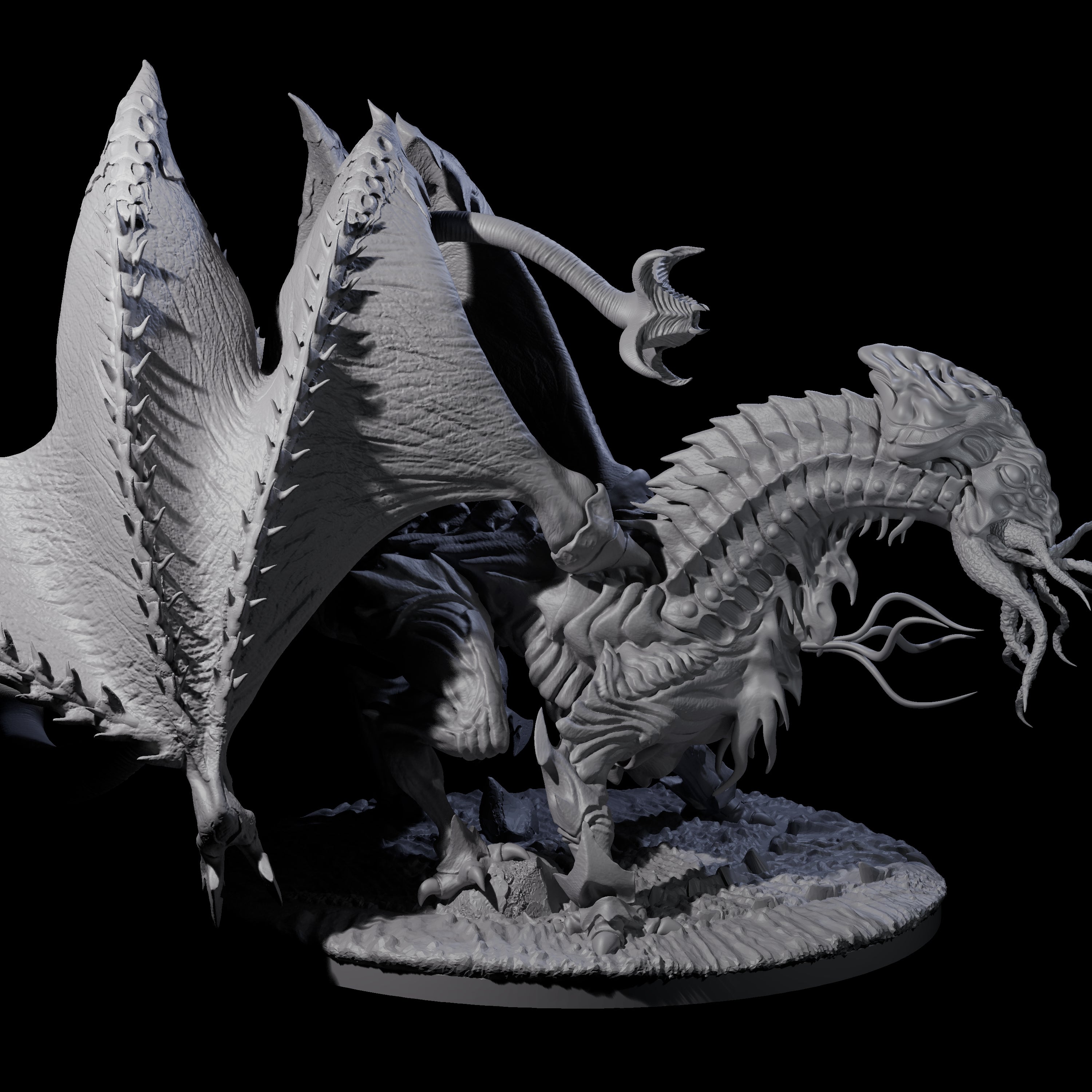 Striking Mind Flayer Dragon Miniature for Dungeons and Dragons, Pathfinder or other TTRPGs