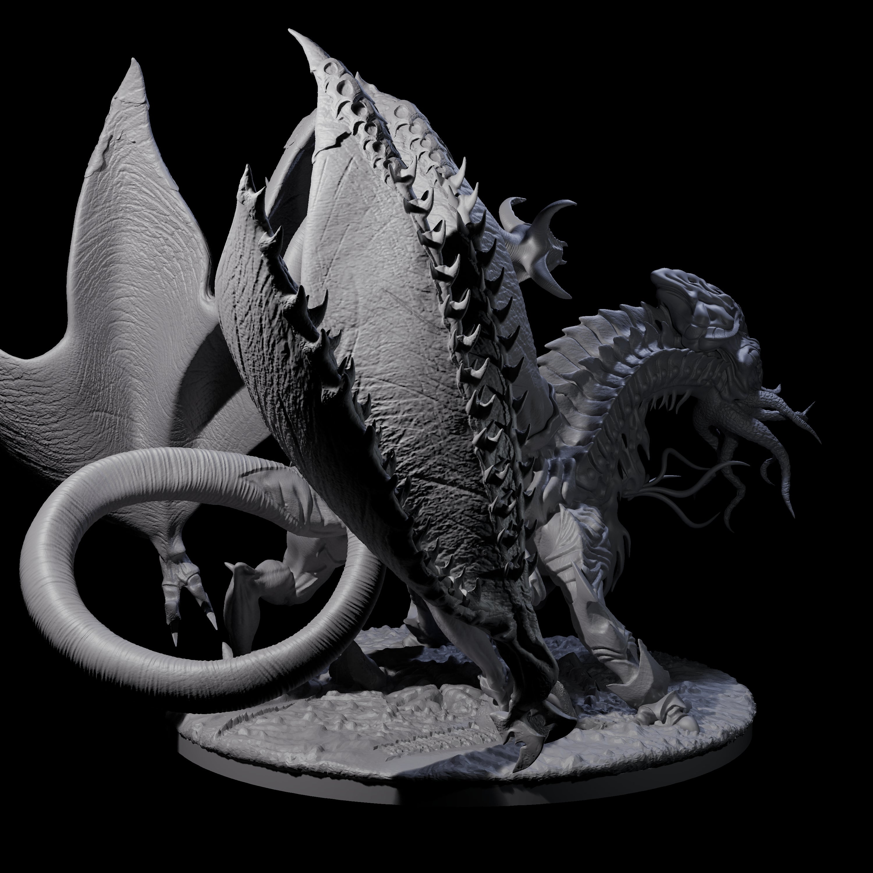 Striking Mind Flayer Dragon Miniature for Dungeons and Dragons, Pathfinder or other TTRPGs