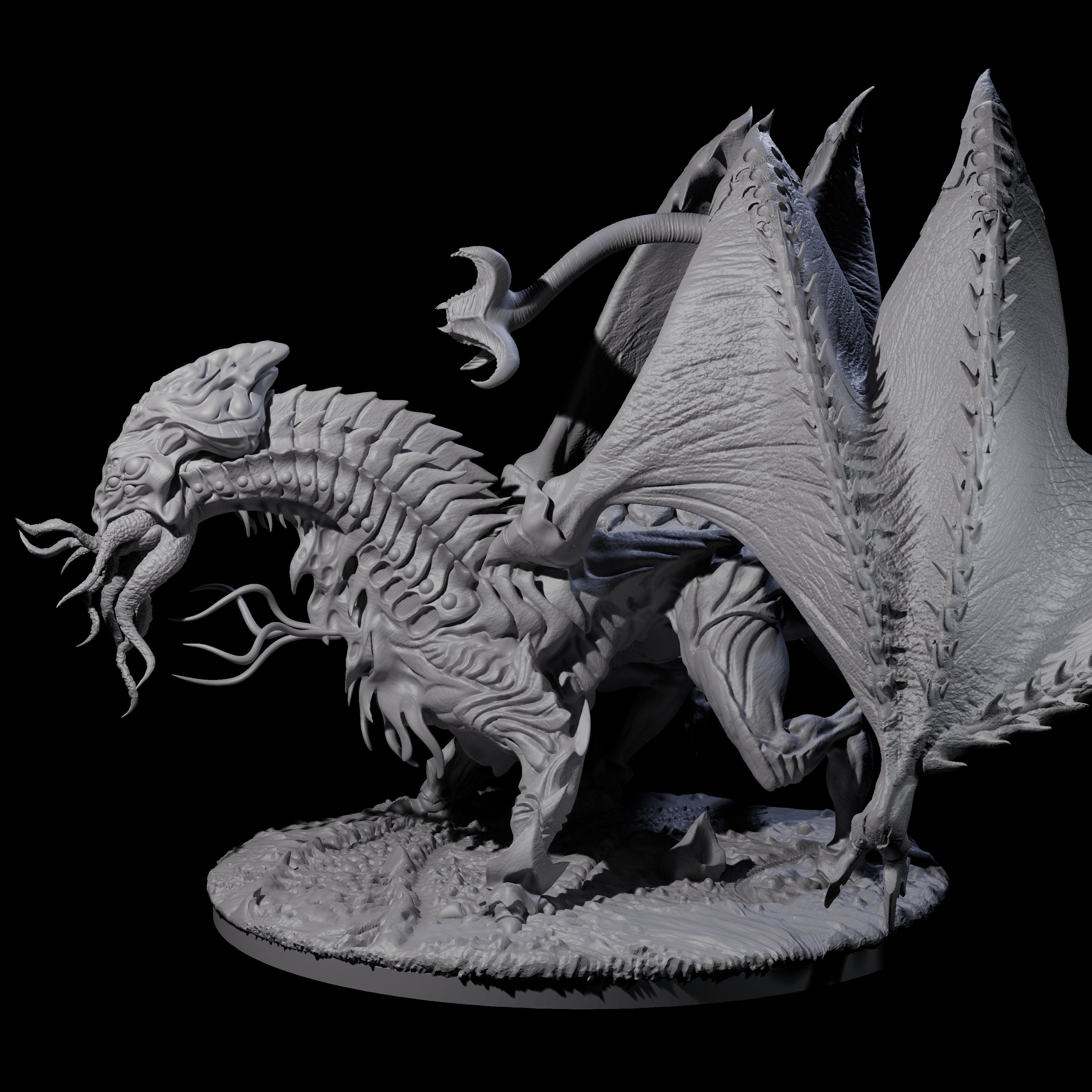 Striking Mind Flayer Dragon Miniature for Dungeons and Dragons, Pathfinder or other TTRPGs