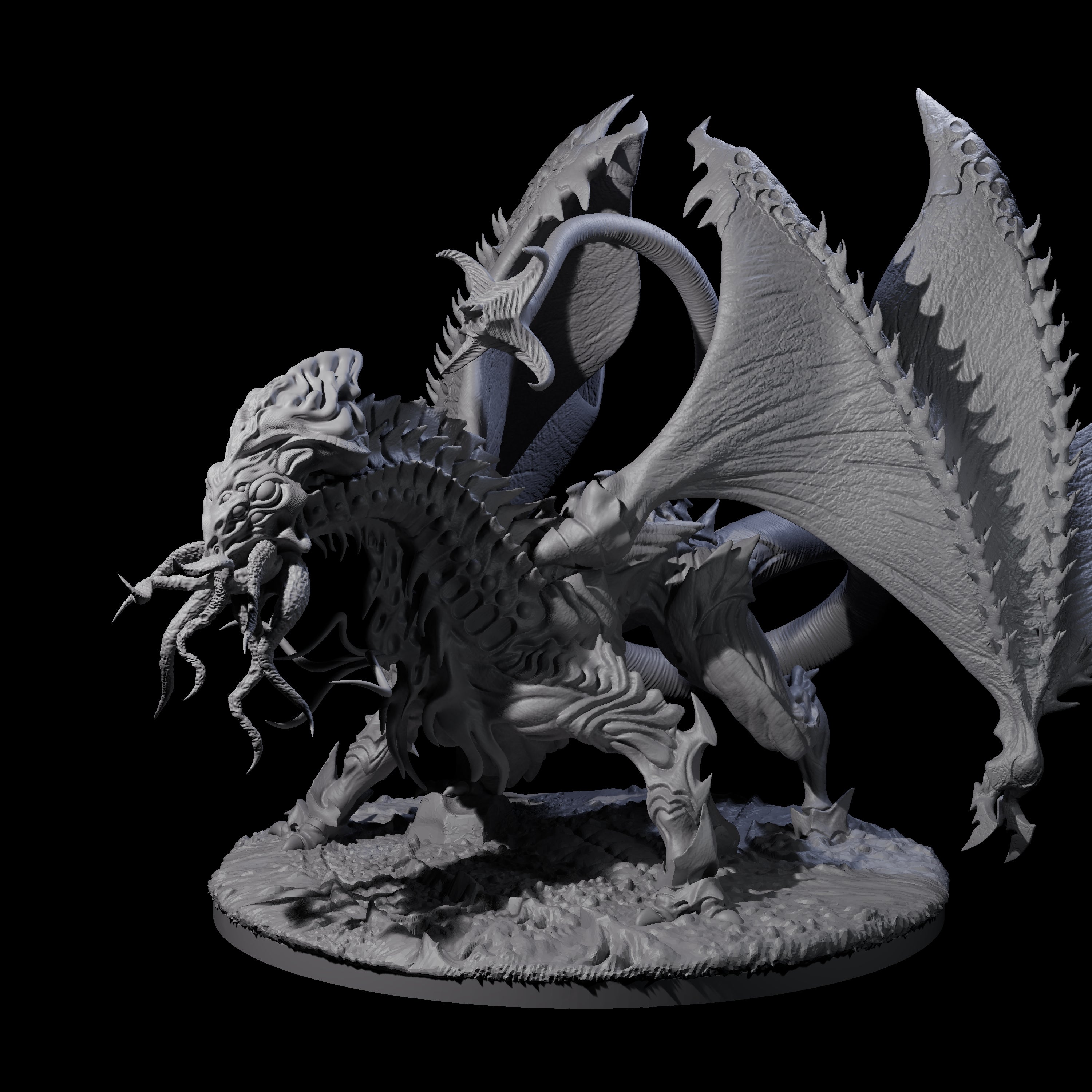 Striking Mind Flayer Dragon Miniature for Dungeons and Dragons, Pathfinder or other TTRPGs