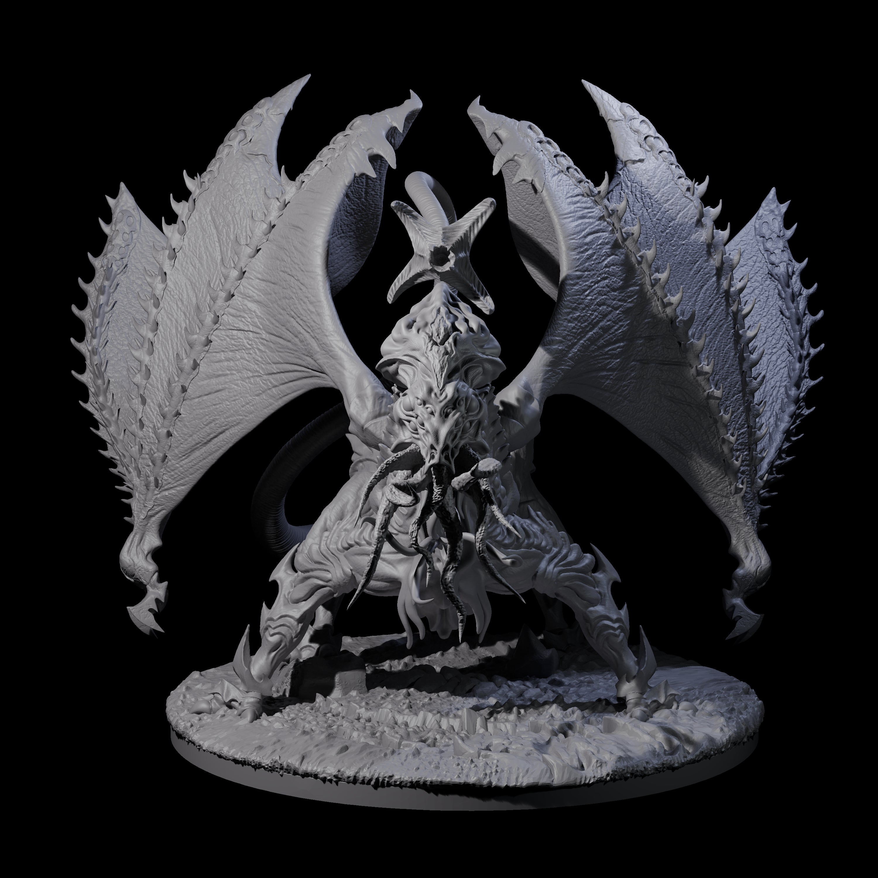 Striking Mind Flayer Dragon Miniature for Dungeons and Dragons, Pathfinder or other TTRPGs