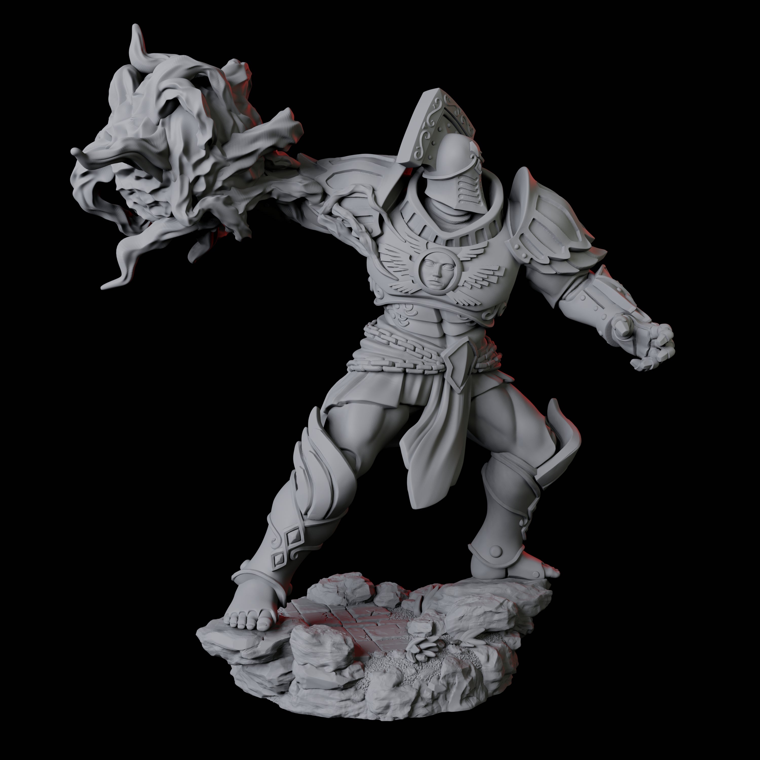 Striking Paladin Miniature for Dungeons and Dragons, Pathfinder or other TTRPGs