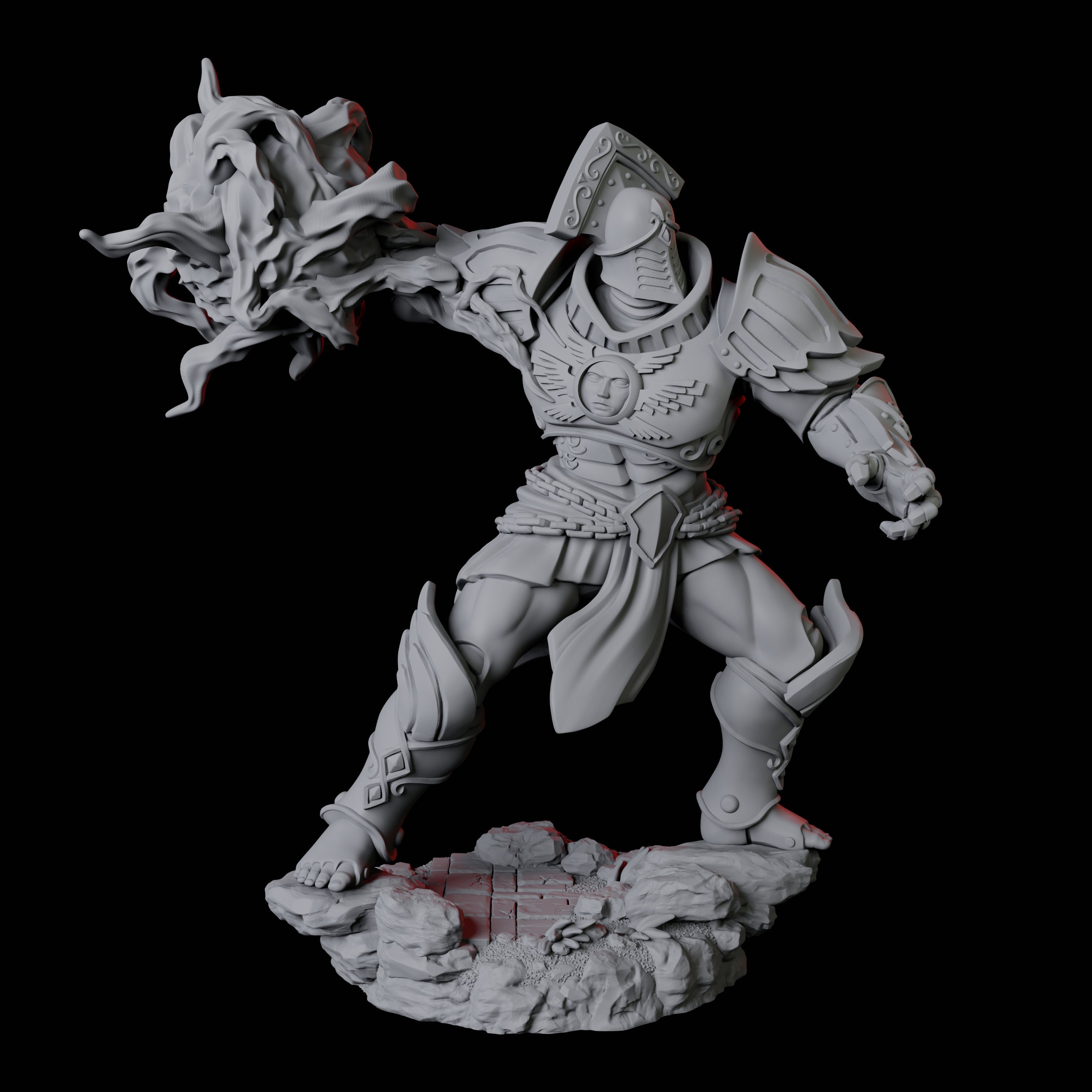 Striking Paladin Miniature for Dungeons and Dragons, Pathfinder or other TTRPGs