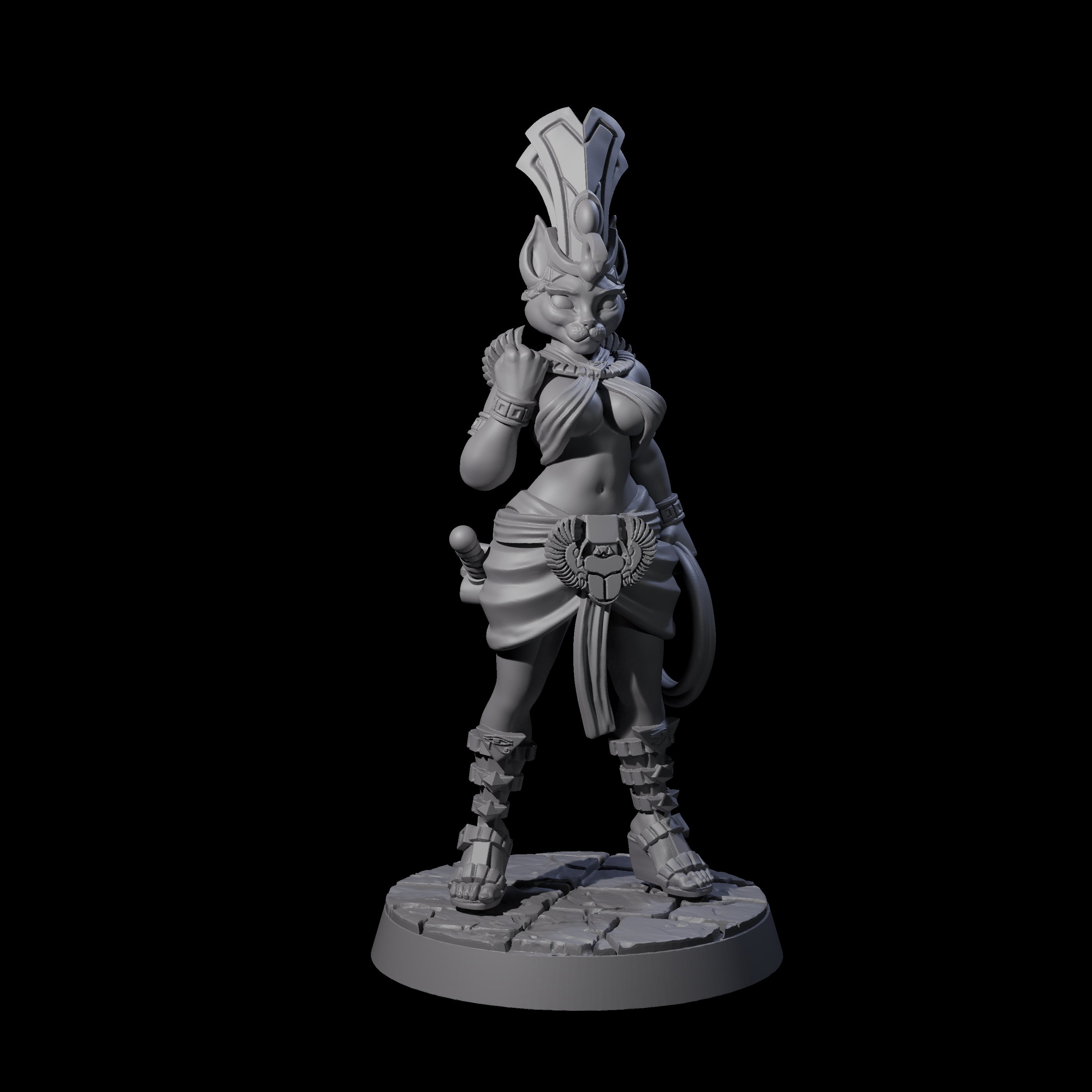 Striking Tabaxi Adventurer Miniature for Dungeons and Dragons, Pathfinder or other TTRPGs