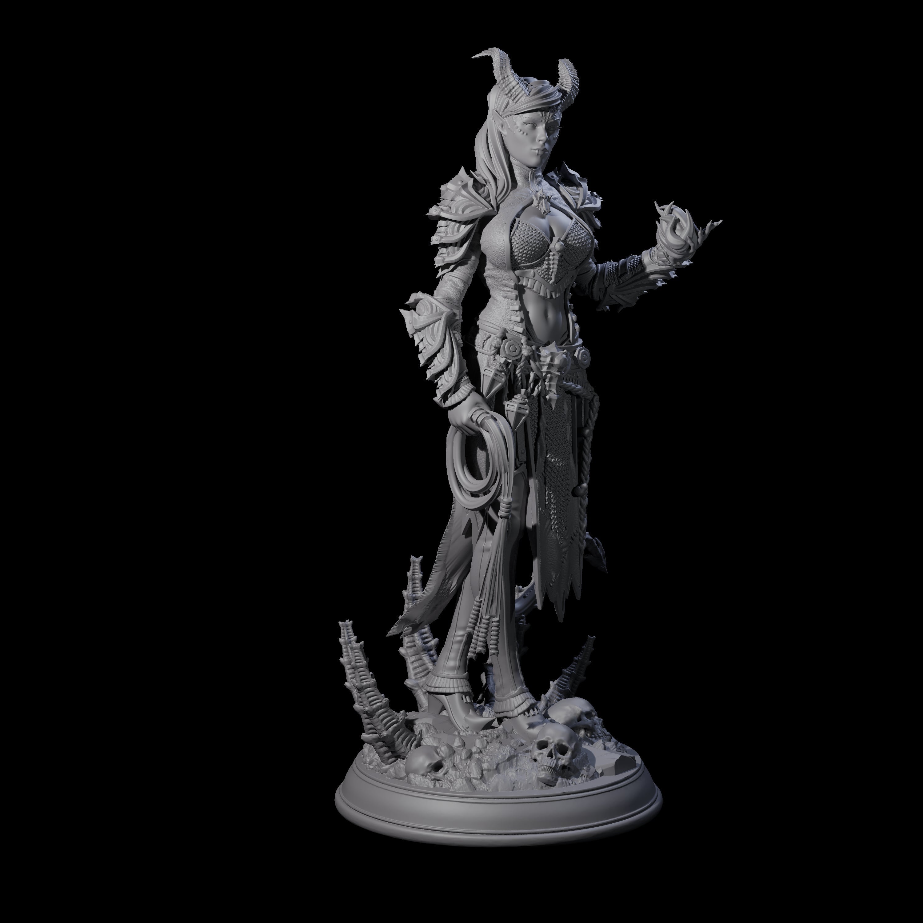 Striking Tiefling Warlock Miniature for Dungeons and Dragons, Pathfinder or other TTRPGs