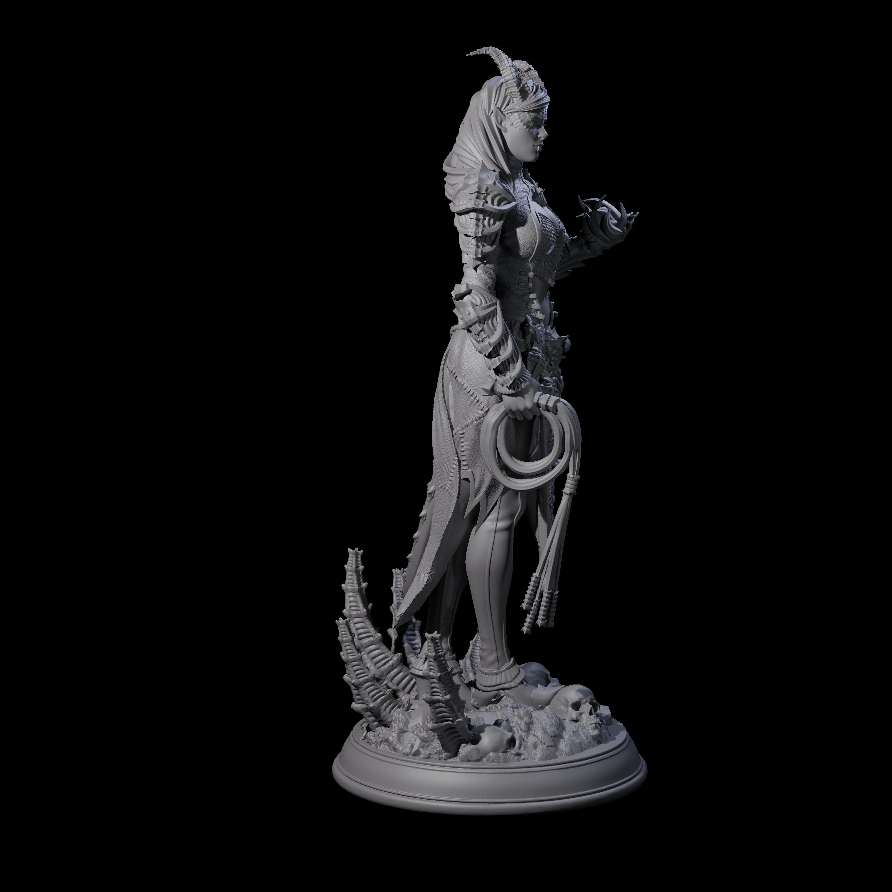 Striking Tiefling Warlock Miniature for Dungeons and Dragons, Pathfinder or other TTRPGs