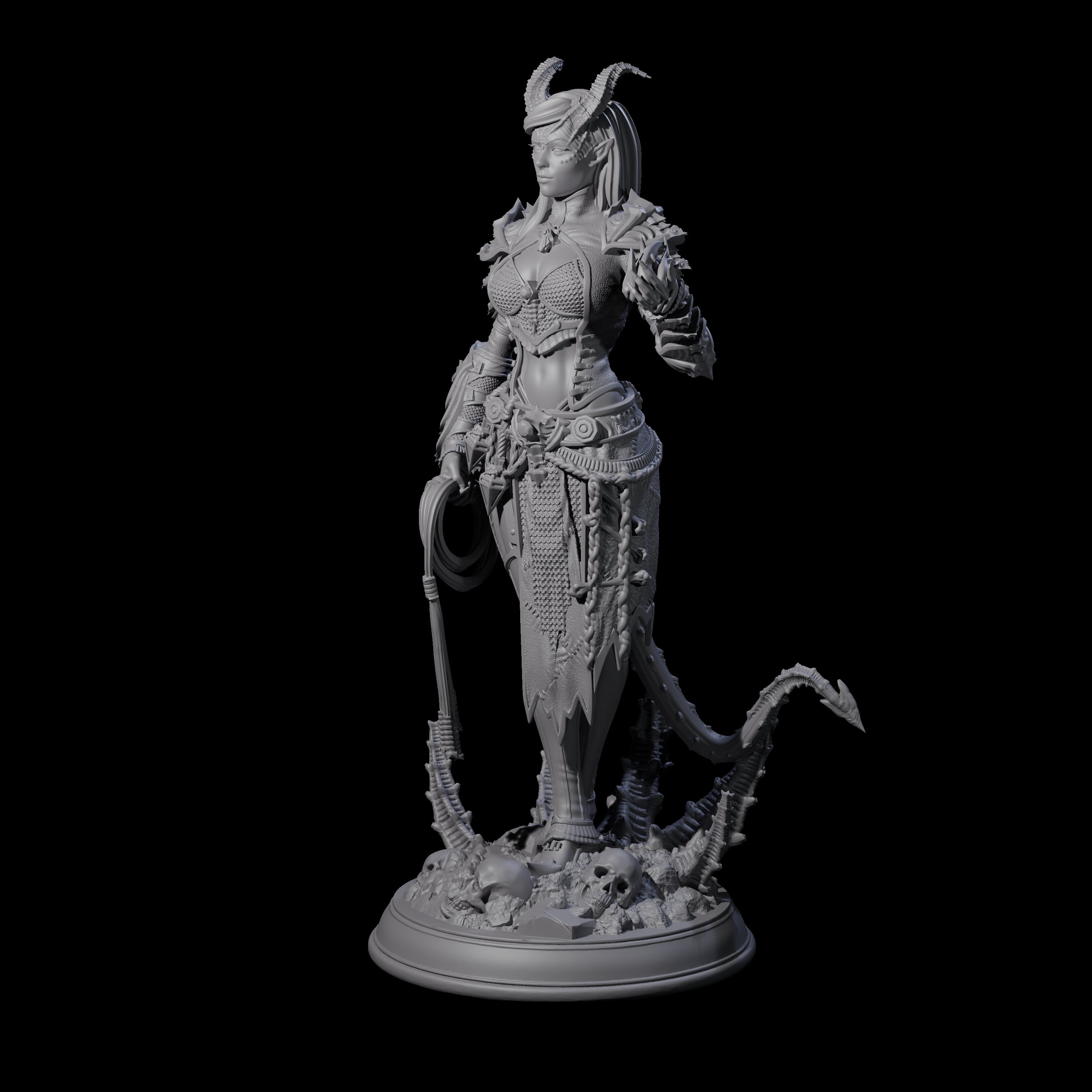 Striking Tiefling Warlock Miniature for Dungeons and Dragons, Pathfinder or other TTRPGs