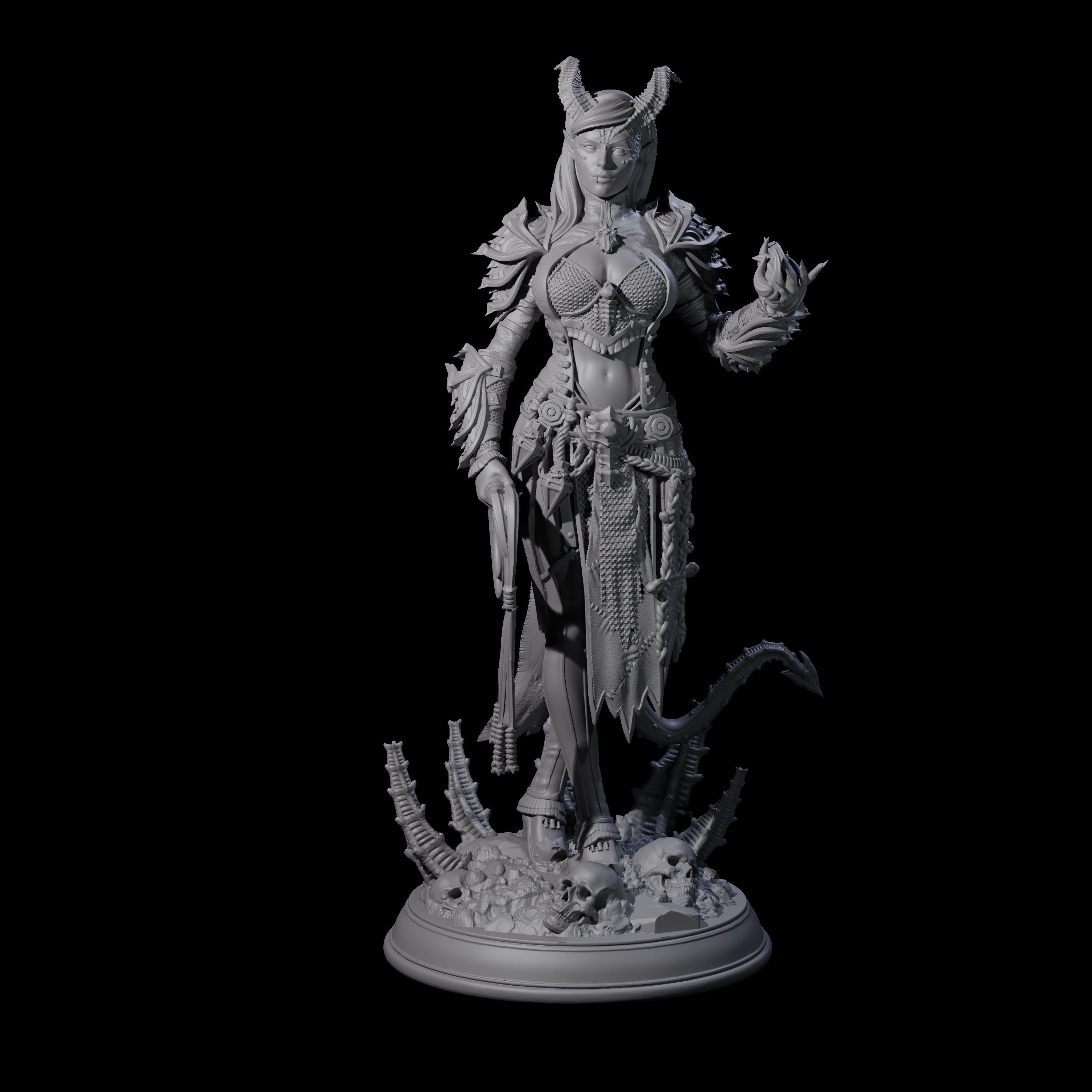 Striking Tiefling Warlock Miniature for Dungeons and Dragons, Pathfinder or other TTRPGs