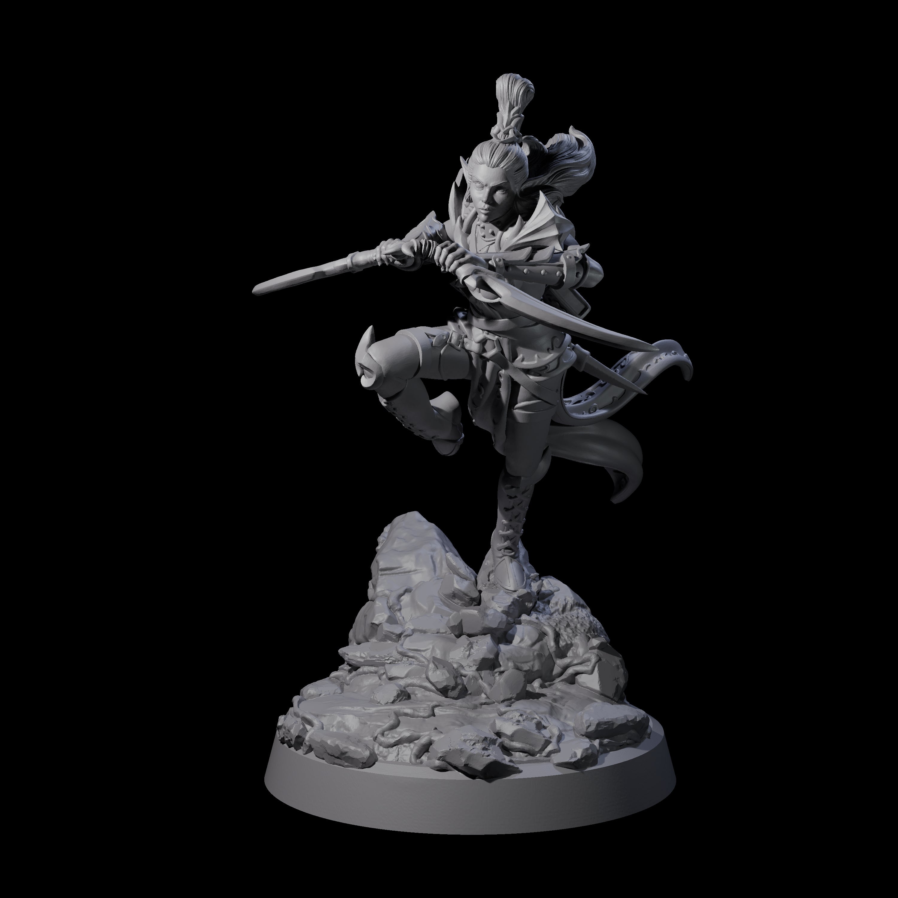 Striking Twin Blade Rogue Miniature for Dungeons and Dragons, Pathfinder or other TTRPGs