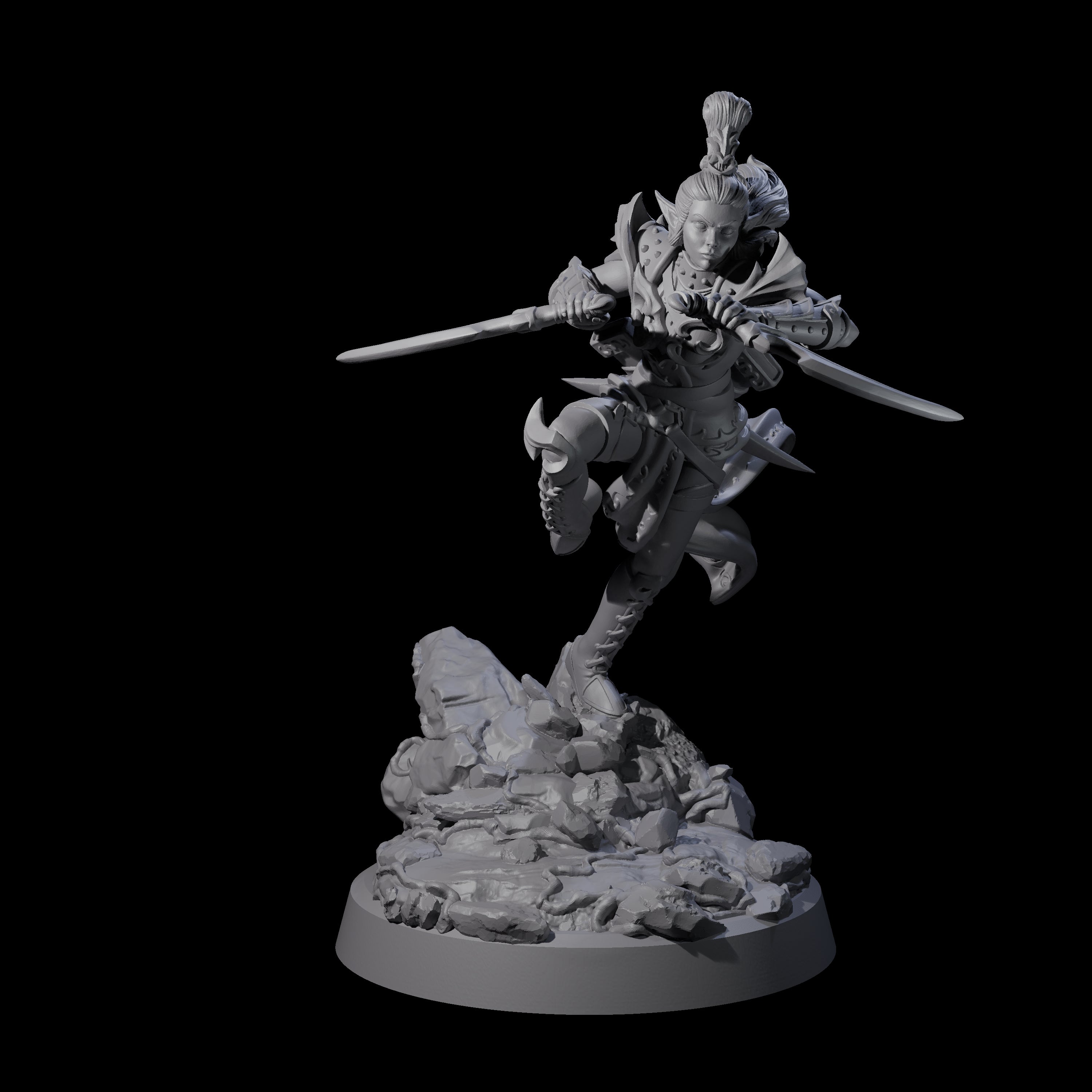 Striking Twin Blade Rogue Miniature for Dungeons and Dragons, Pathfinder or other TTRPGs