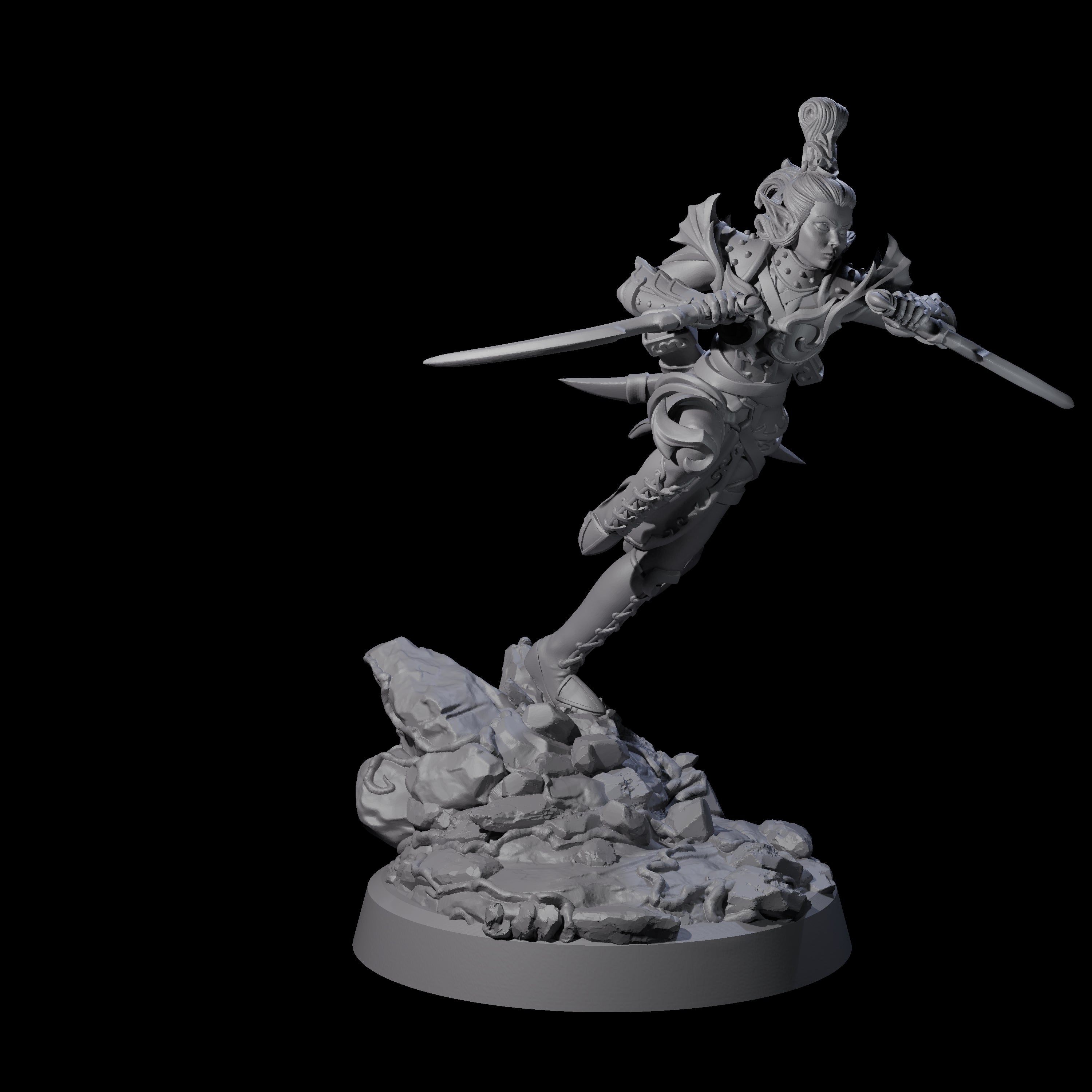 Striking Twin Blade Rogue Miniature for Dungeons and Dragons, Pathfinder or other TTRPGs
