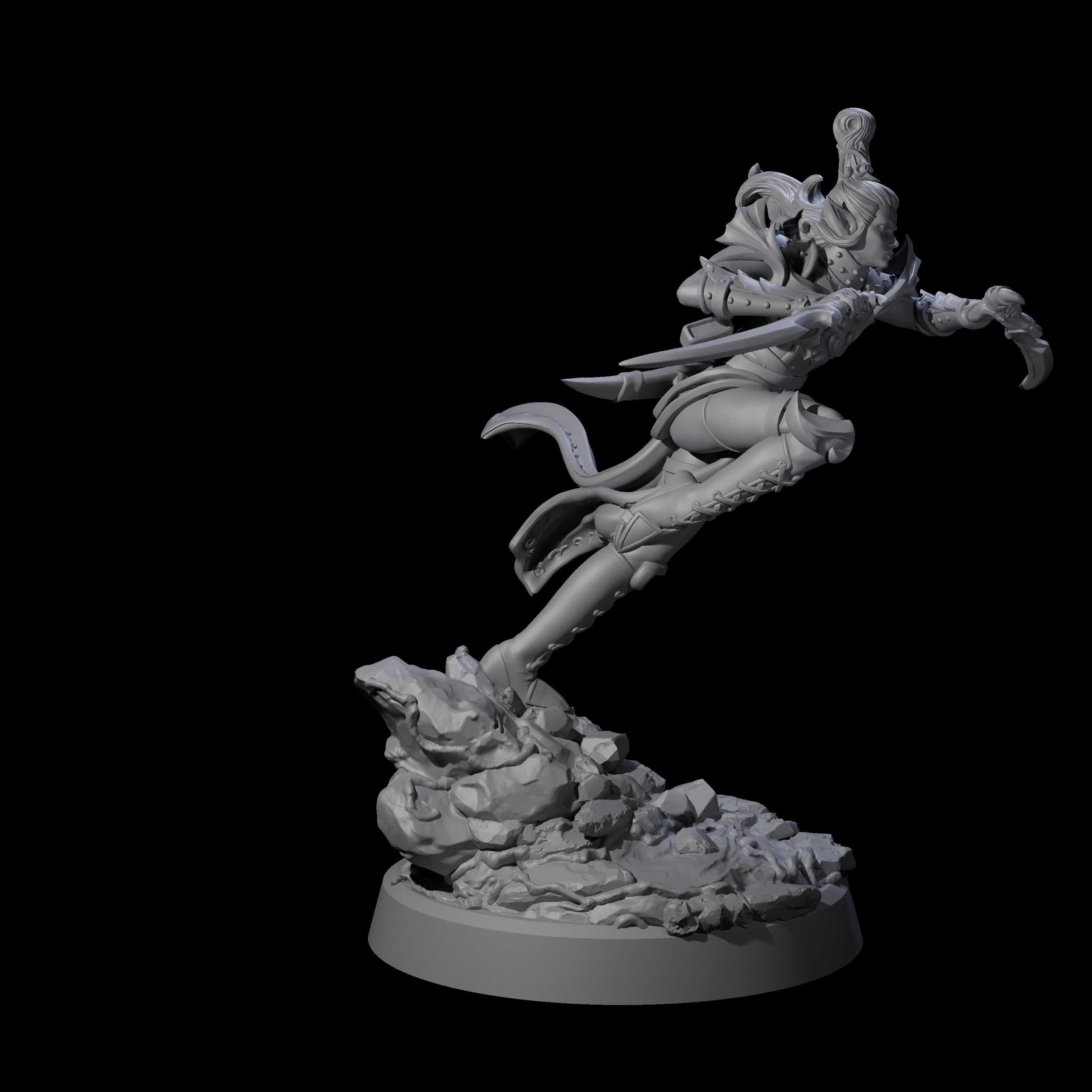 Striking Twin Blade Rogue Miniature for Dungeons and Dragons, Pathfinder or other TTRPGs