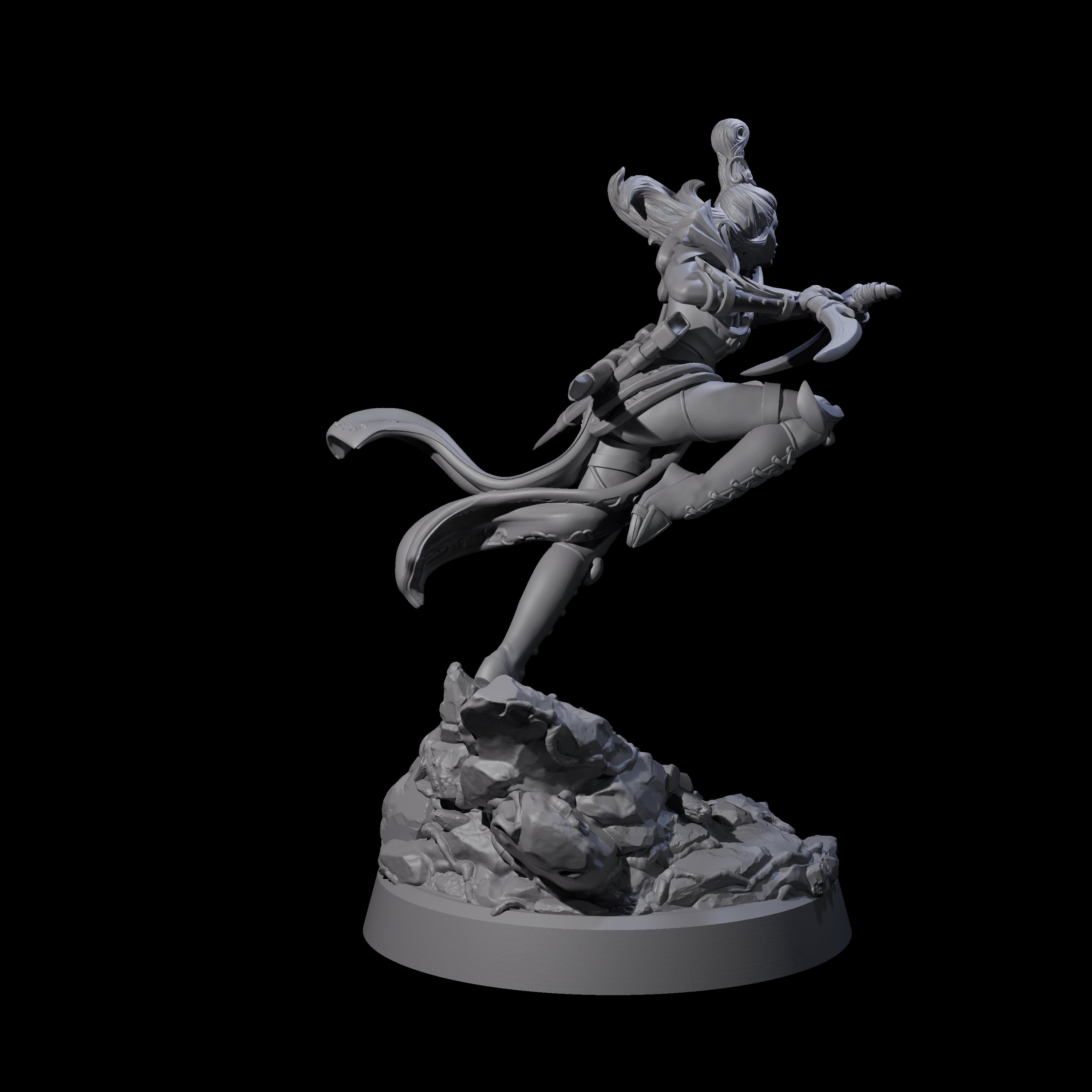 Striking Twin Blade Rogue Miniature for Dungeons and Dragons, Pathfinder or other TTRPGs