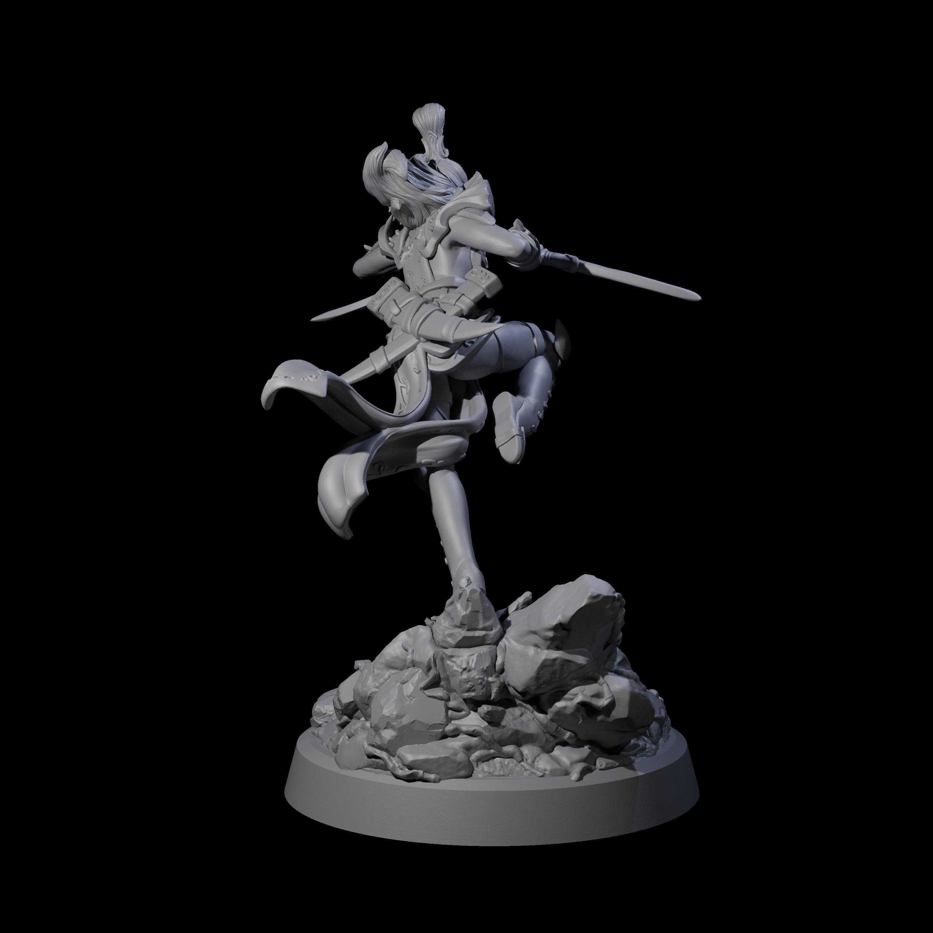 Striking Twin Blade Rogue Miniature for Dungeons and Dragons, Pathfinder or other TTRPGs