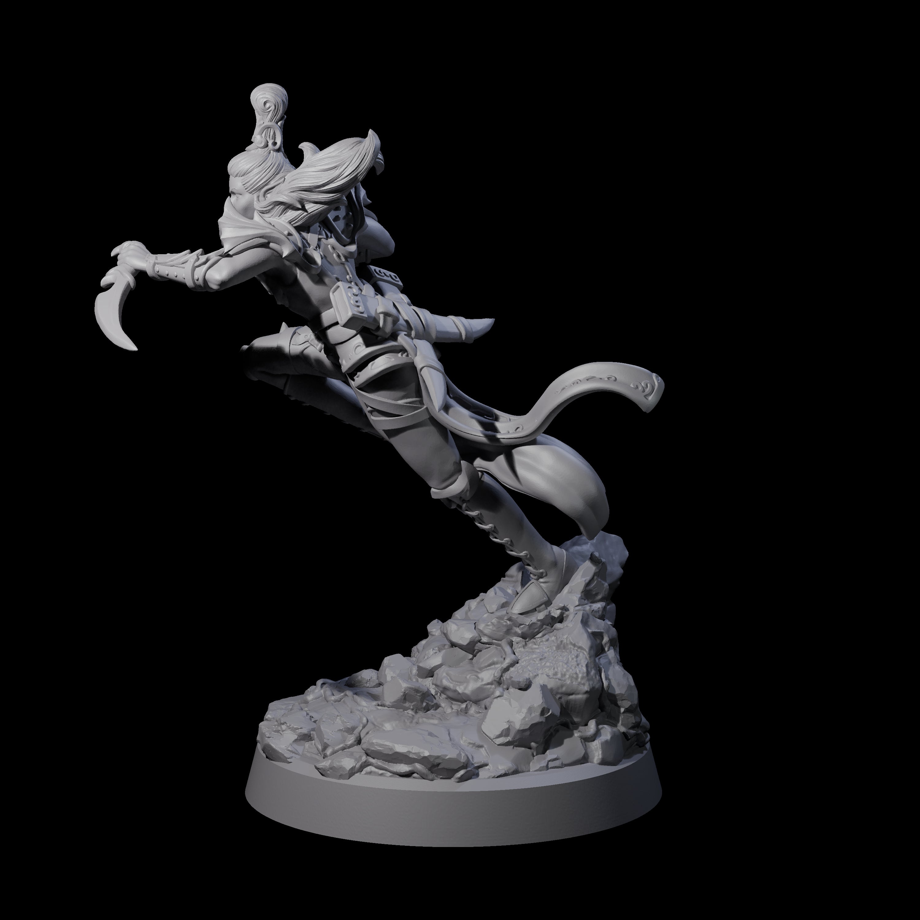 Striking Twin Blade Rogue Miniature for Dungeons and Dragons, Pathfinder or other TTRPGs