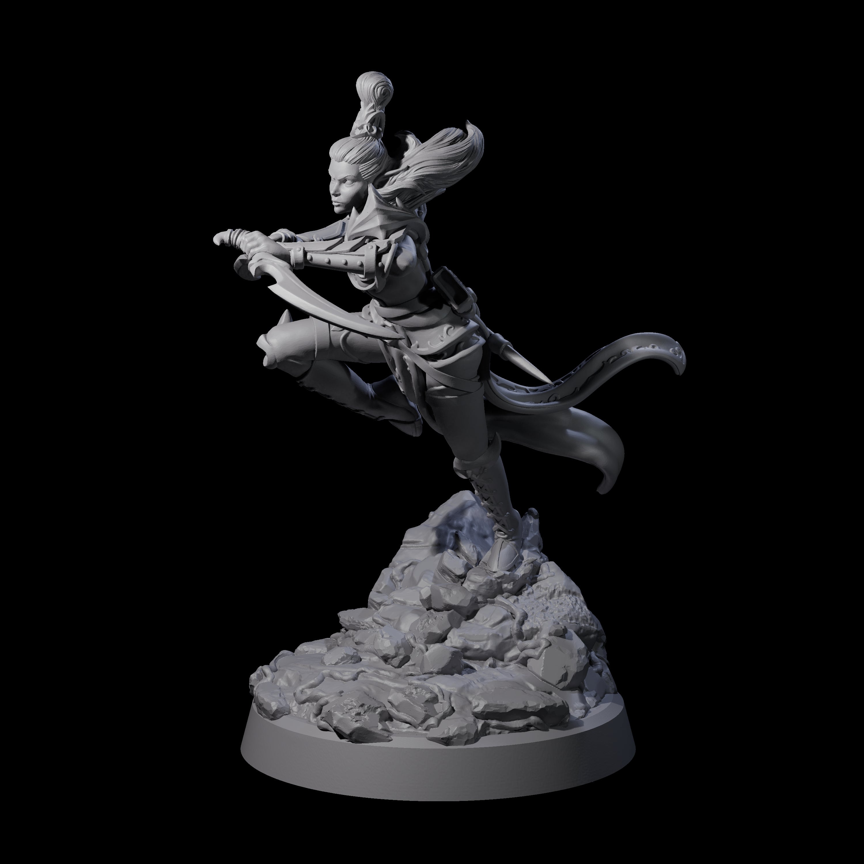 Striking Twin Blade Rogue Miniature for Dungeons and Dragons, Pathfinder or other TTRPGs