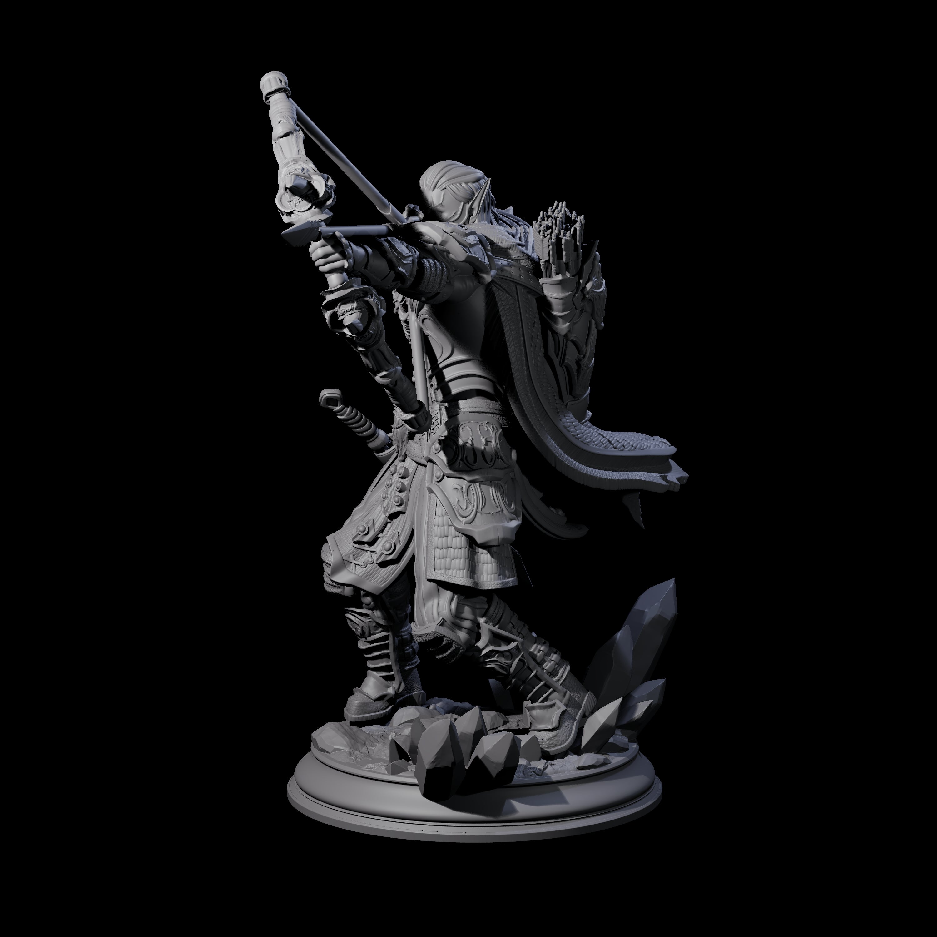 Striking Wood Elf Archer Miniature for Dungeons and Dragons, Pathfinder or other TTRPGs