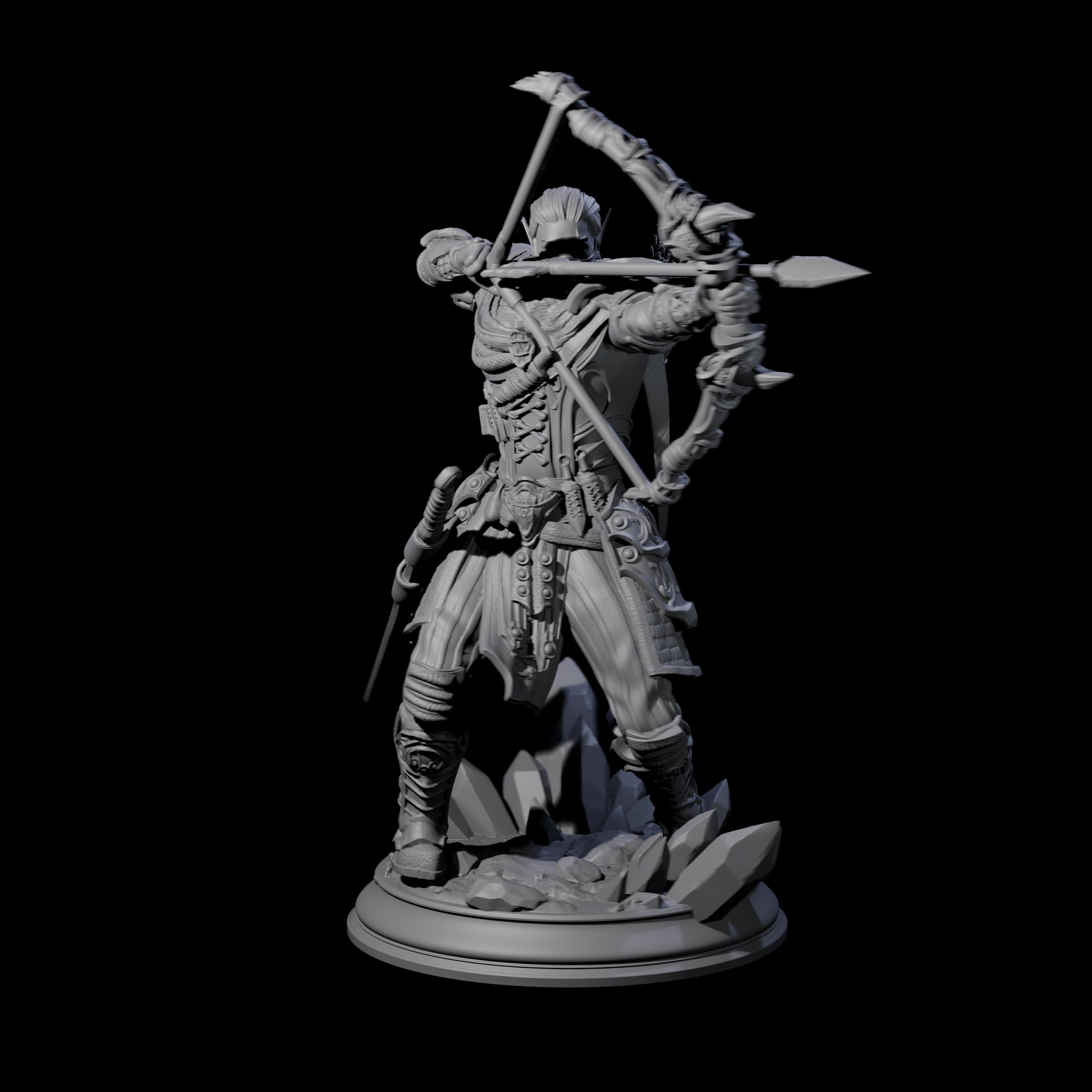 Striking Wood Elf Archer Miniature for Dungeons and Dragons, Pathfinder or other TTRPGs