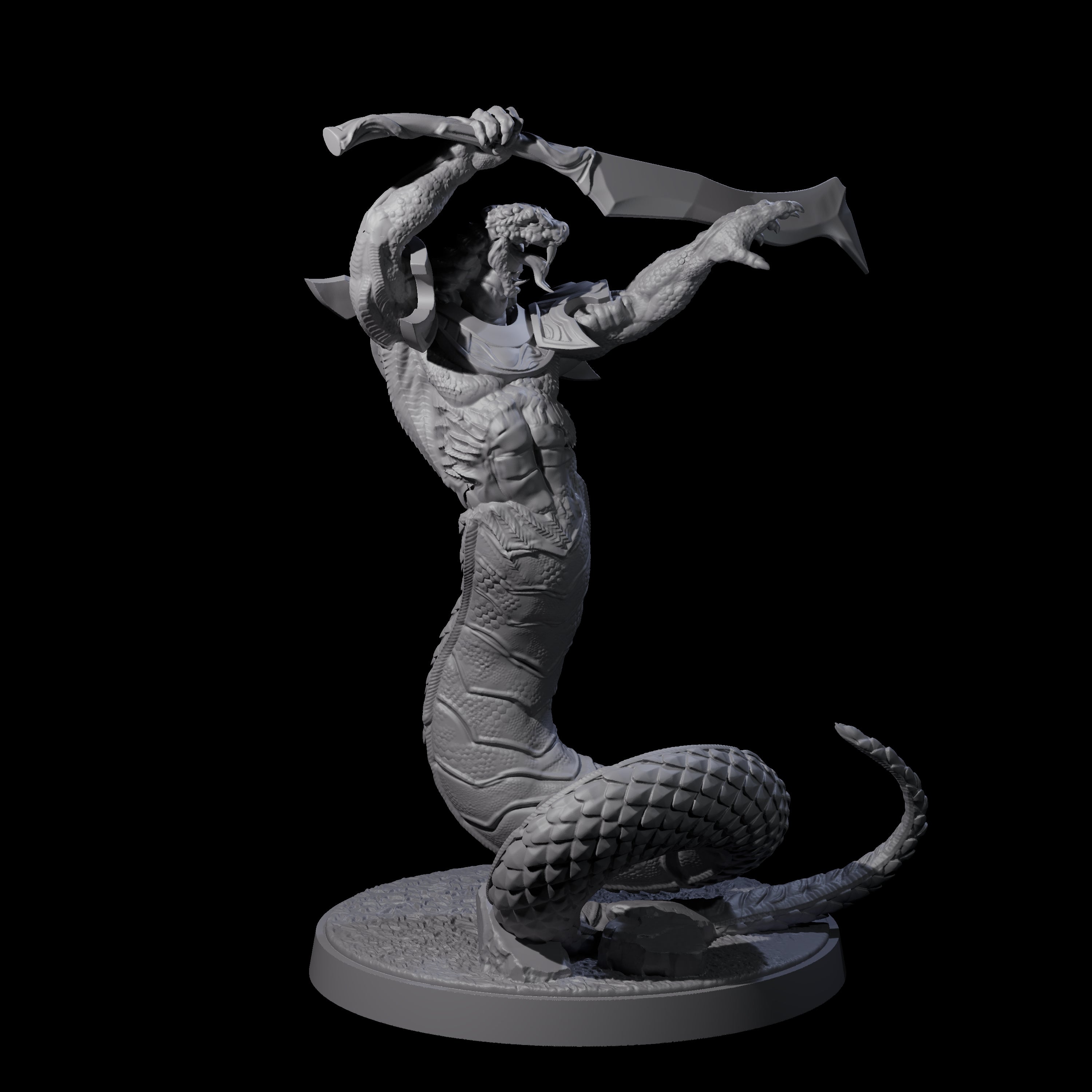 Striking Yuan-ti Abomination C Miniature for Dungeons and Dragons, Pathfinder or other TTRPGs