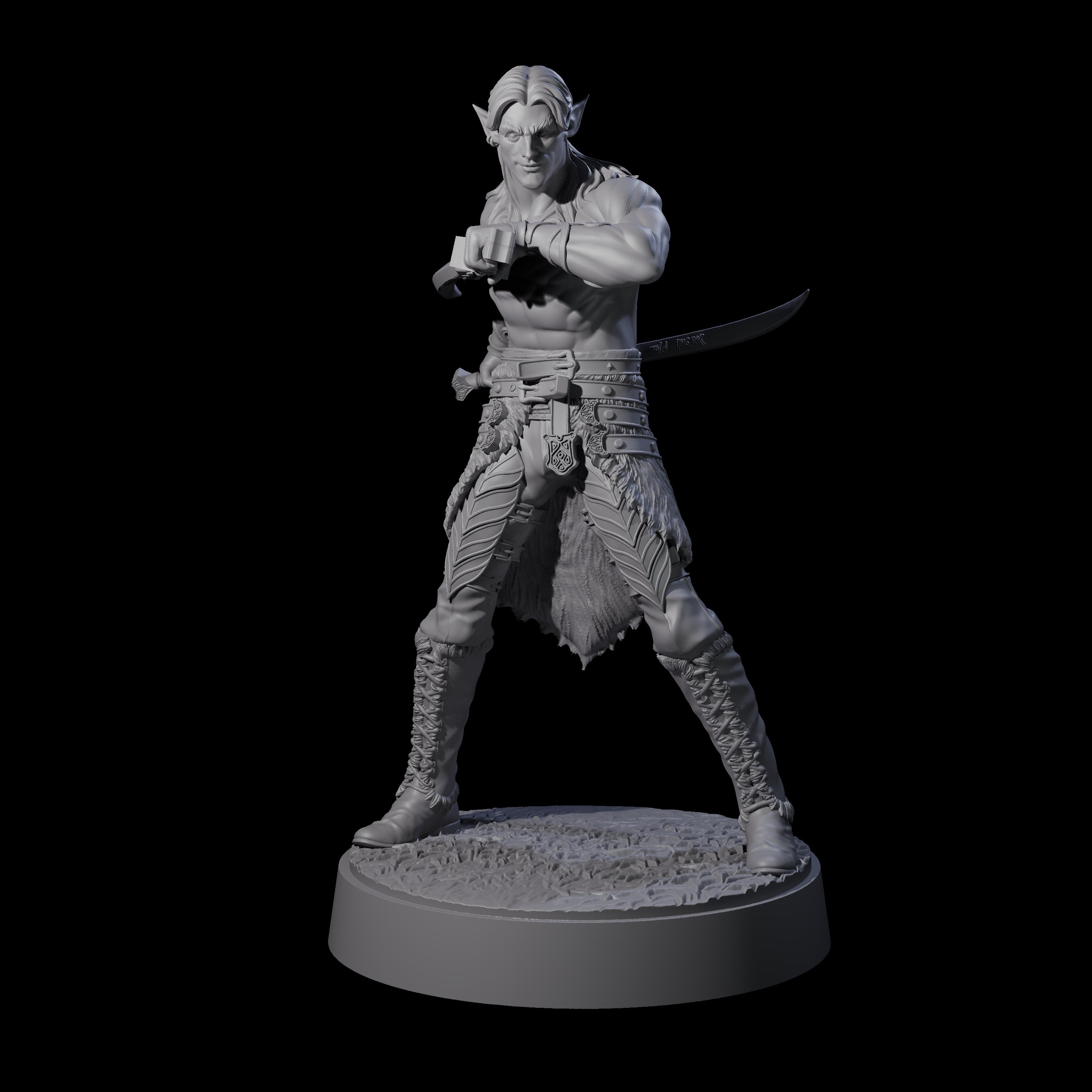 Stripped Down Bladeslinger Miniature for Dungeons and Dragons, Pathfinder or other TTRPGs