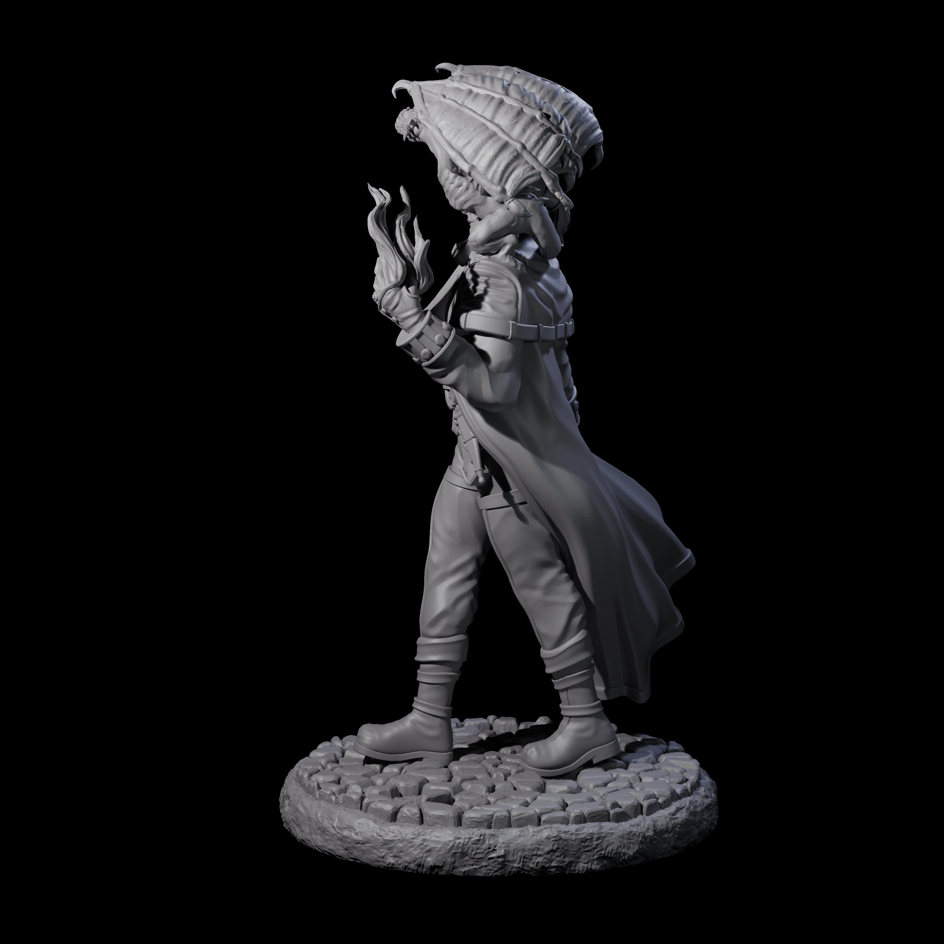 Strolling Wizard with Dragonkin Pet Miniature for Dungeons and Dragons, Pathfinder or other TTRPGs