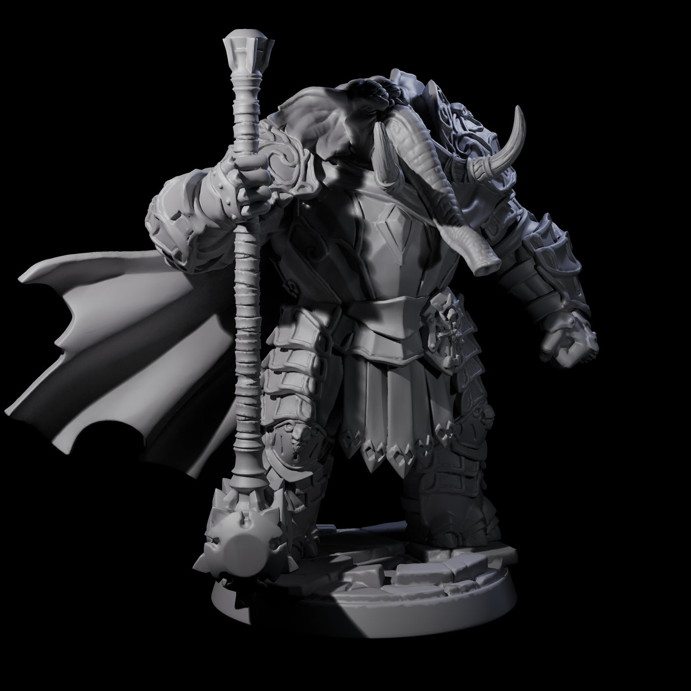 Strong Loxodon Champion Miniature for Dungeons and Dragons, Pathfinder or other TTRPGs
