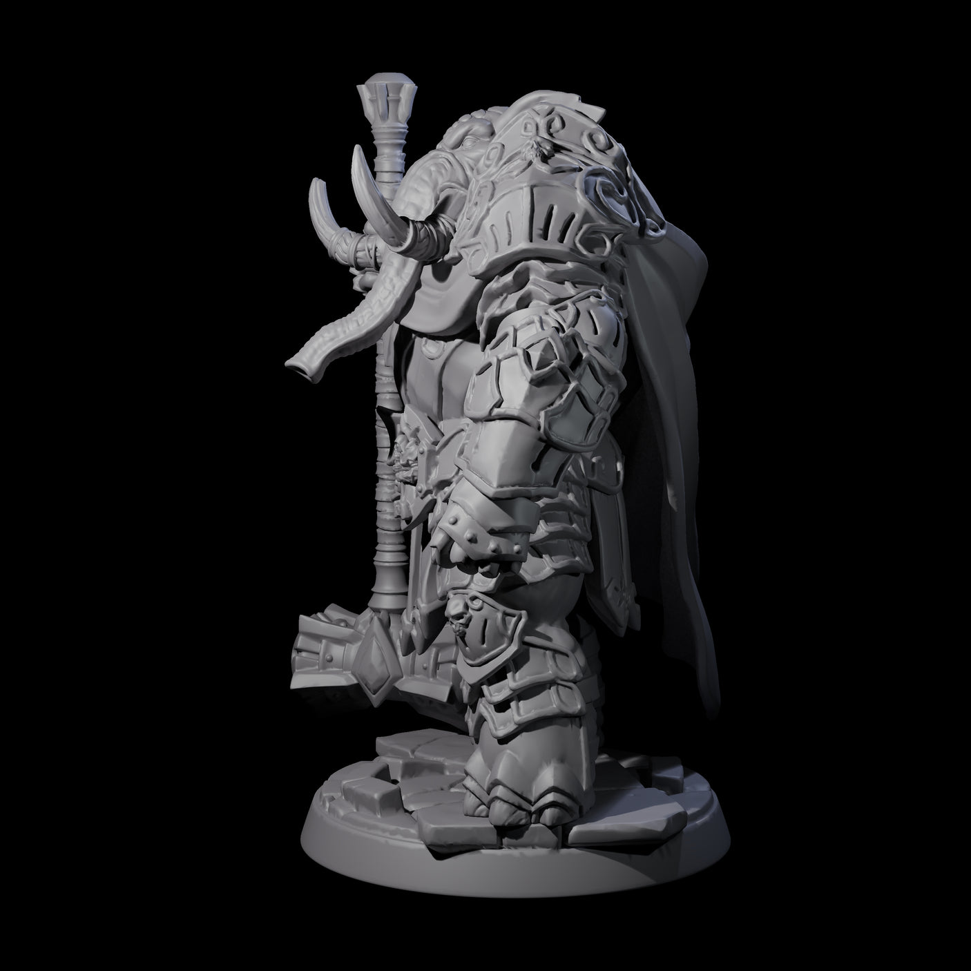 Strong Loxodon Champion Miniature for Dungeons and Dragons, Pathfinder or other TTRPGs