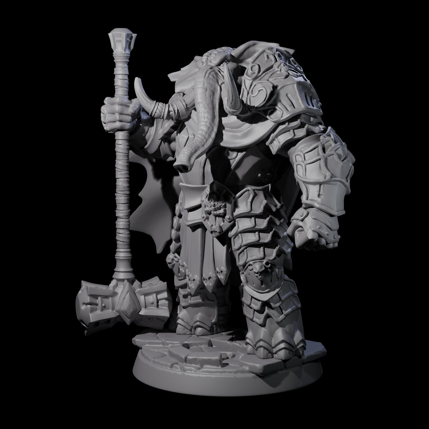 Strong Loxodon Champion Miniature for Dungeons and Dragons, Pathfinder or other TTRPGs