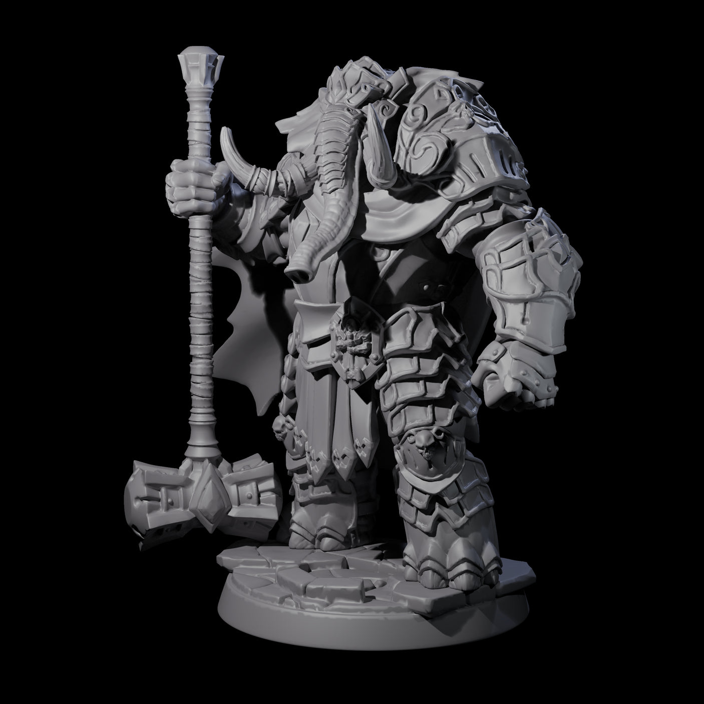 Strong Loxodon Champion Miniature for Dungeons and Dragons, Pathfinder or other TTRPGs