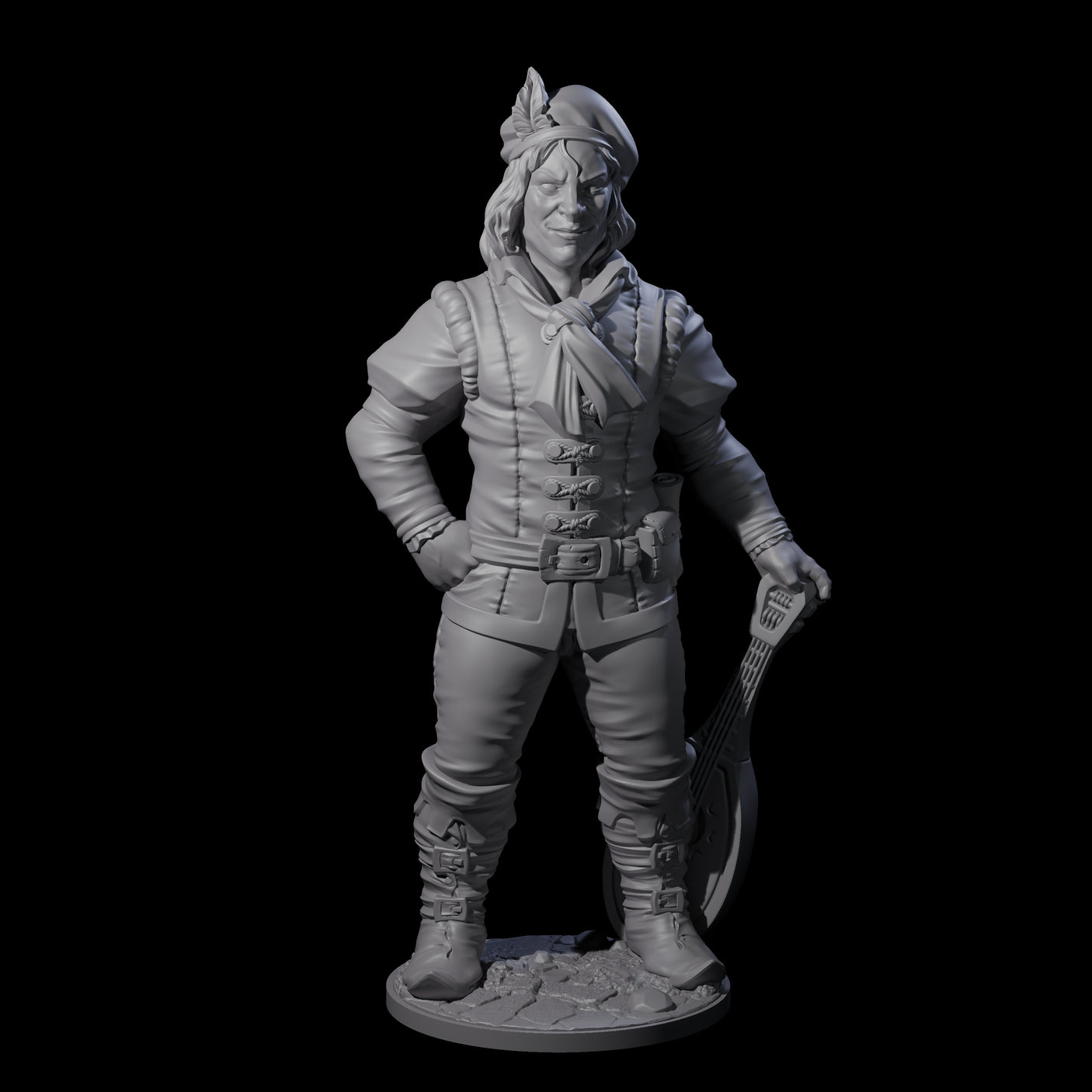 Strumming With Style Human Bard Miniature for Dungeons and Dragons, Pathfinder or other TTRPGs