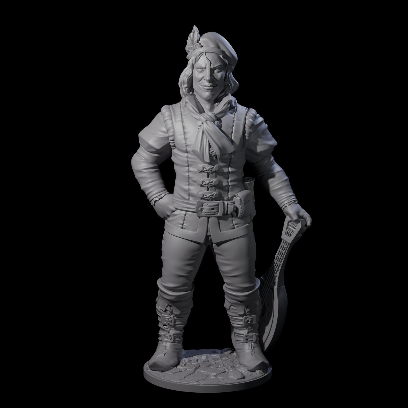 Strumming With Style Human Bard Miniature for Dungeons and Dragons, Pathfinder or other TTRPGs