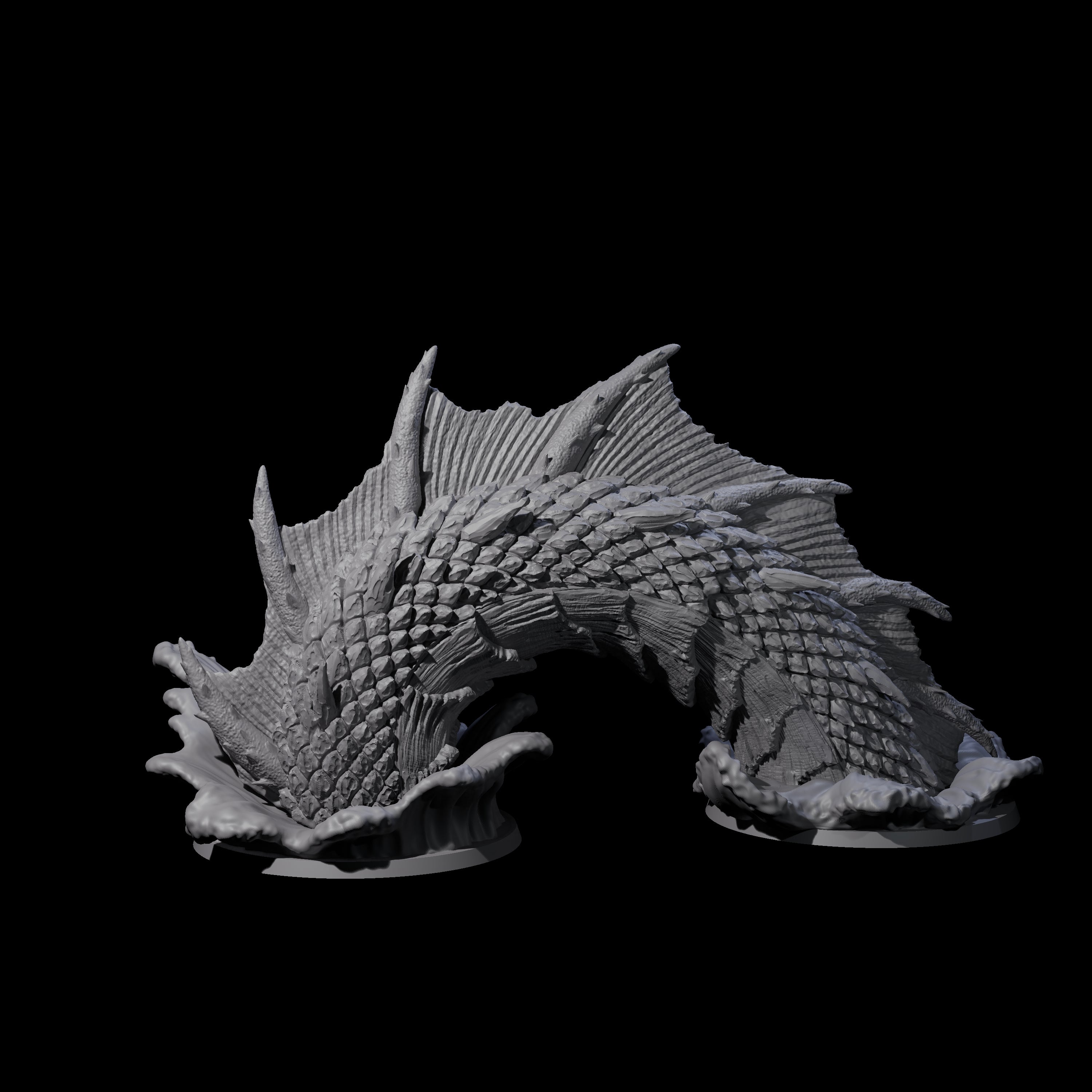 Submerging Sea Monster Body Miniature for Dungeons and Dragons, Pathfinder or other TTRPGs