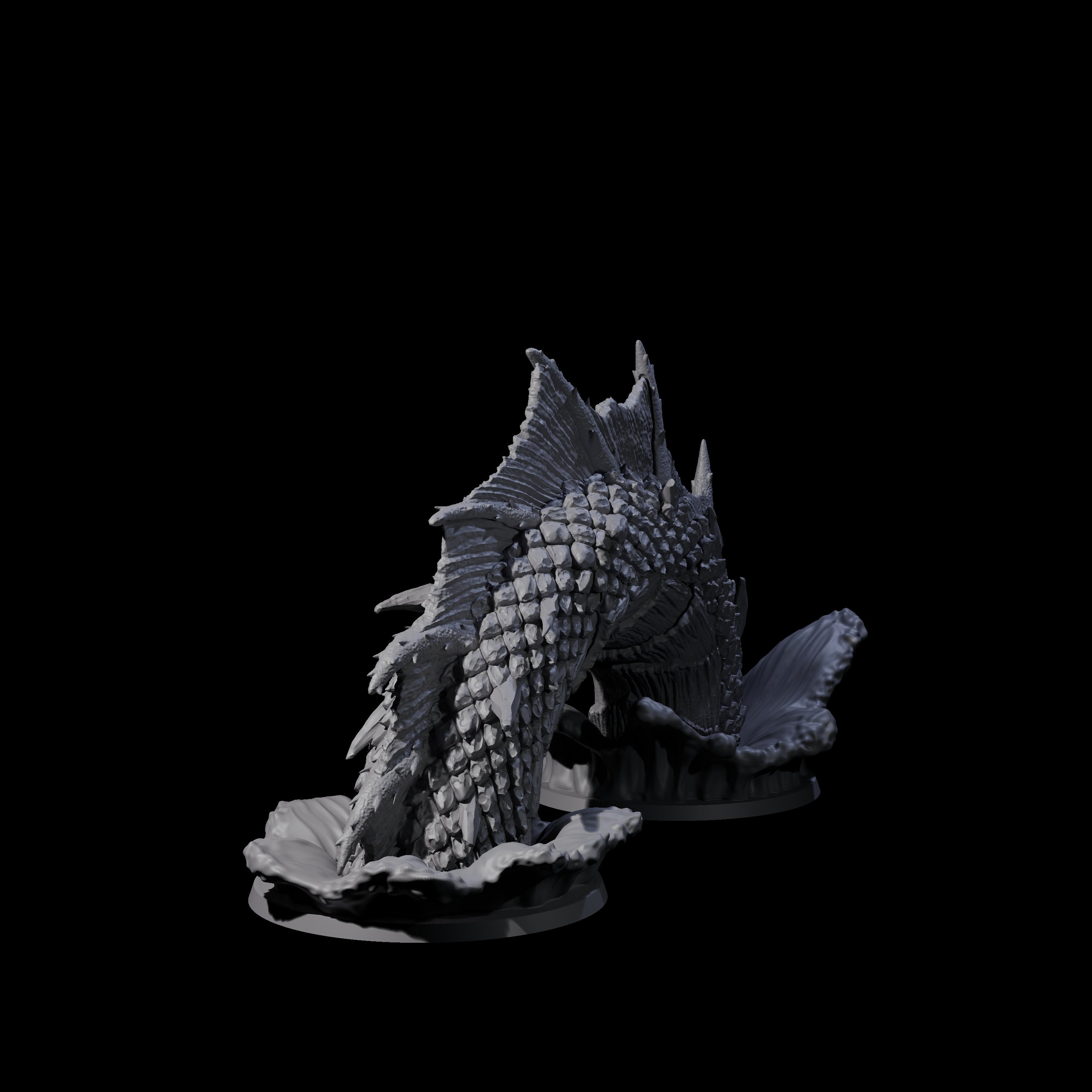 Submerging Sea Monster Body Miniature for Dungeons and Dragons, Pathfinder or other TTRPGs