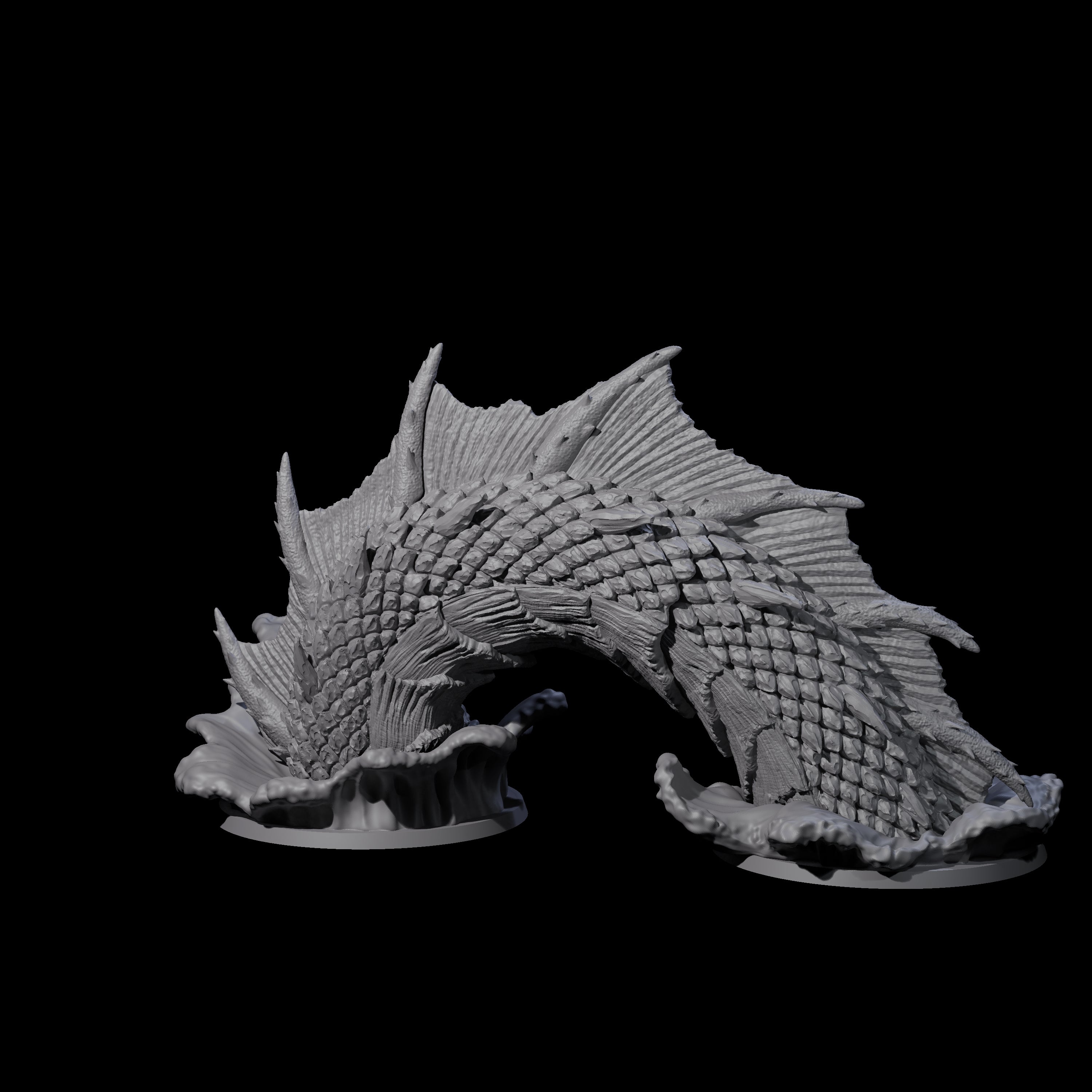 Submerging Sea Monster Body Miniature for Dungeons and Dragons, Pathfinder or other TTRPGs