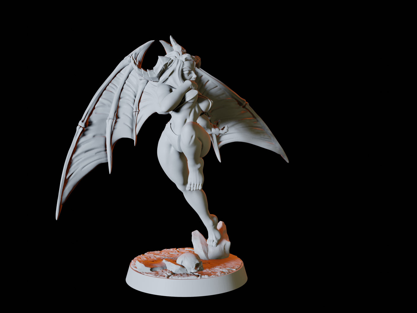 Succubus Pin-up Miniature for Dungeons and Dragons, Pathfinder or other TTRPGs