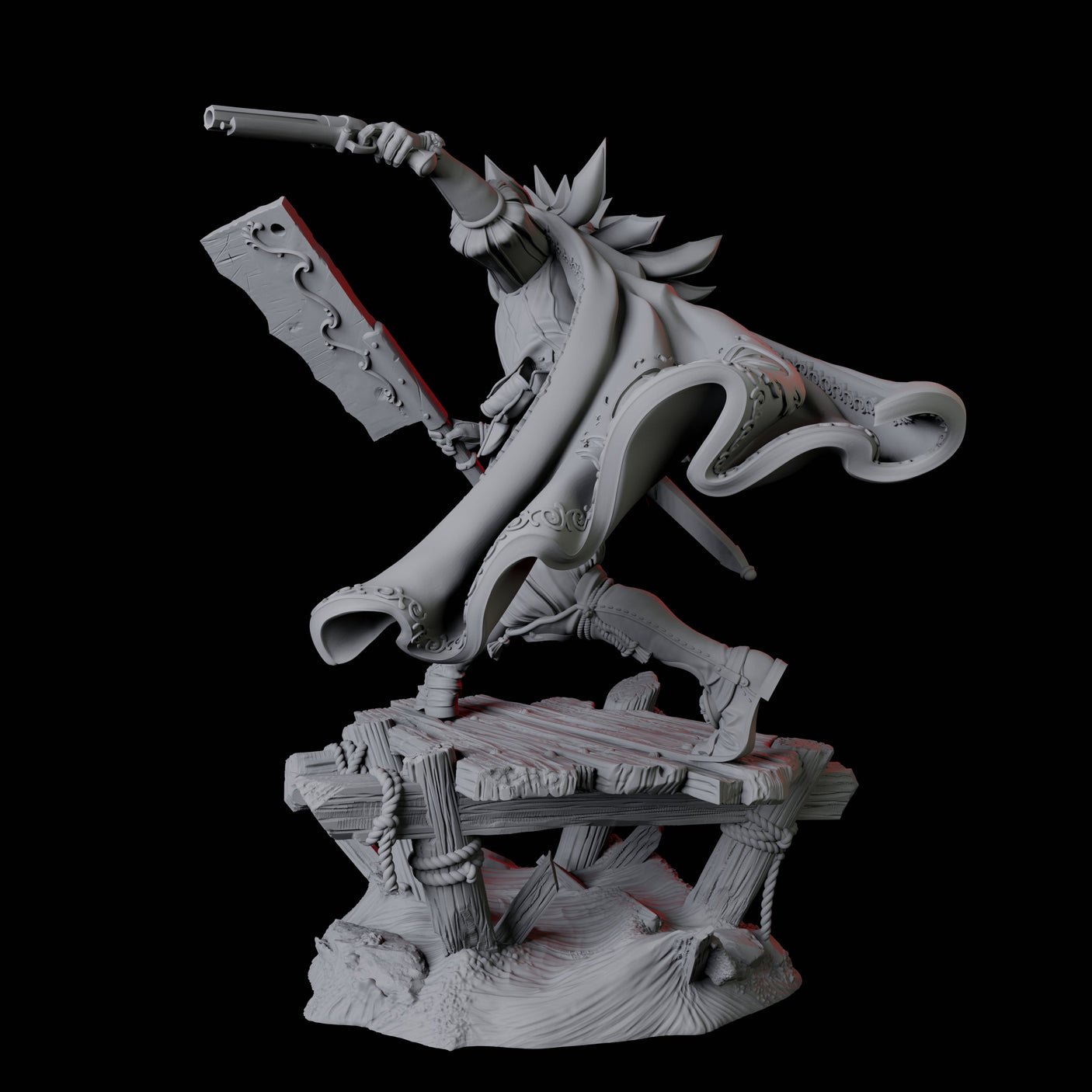 Sun Mask Gunslinger Assassin Miniature for Dungeons and Dragons, Pathfinder or other TTRPGs
