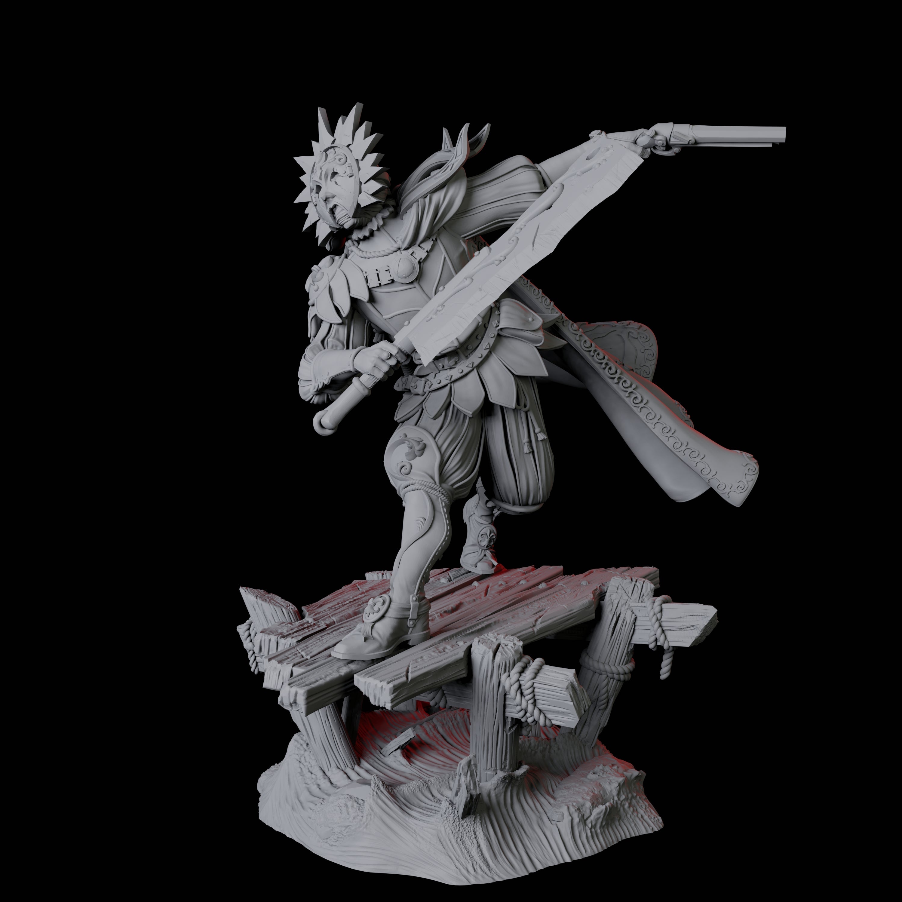 Sun Mask Gunslinger Assassin Miniature for Dungeons and Dragons, Pathfinder or other TTRPGs